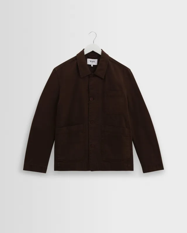 Healey - Brown Organic Cotton Chore Jacket made by Wax London