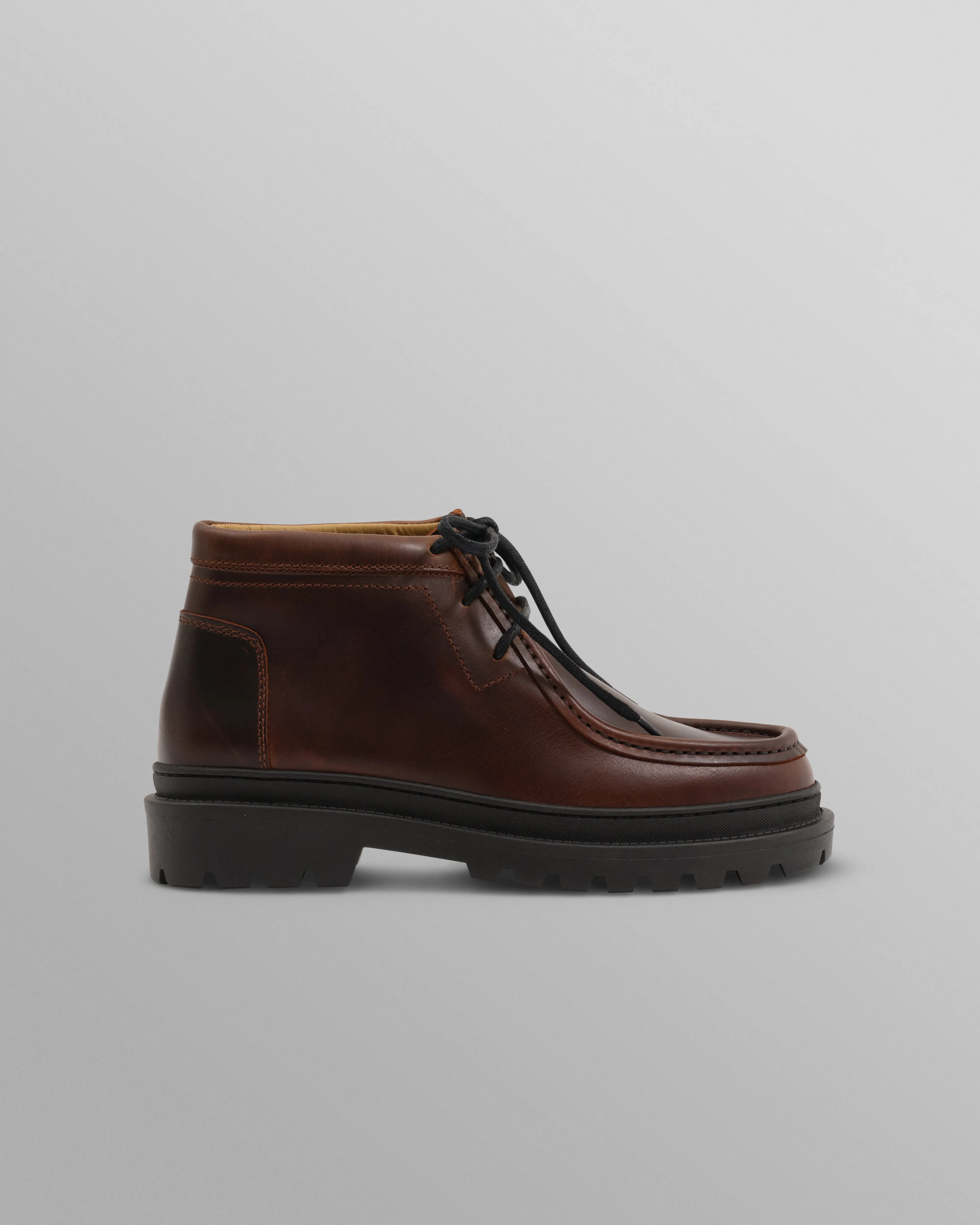 S.T. Valentin - Brown Smooth Leather Chunky Deck Boot sold by Wax London