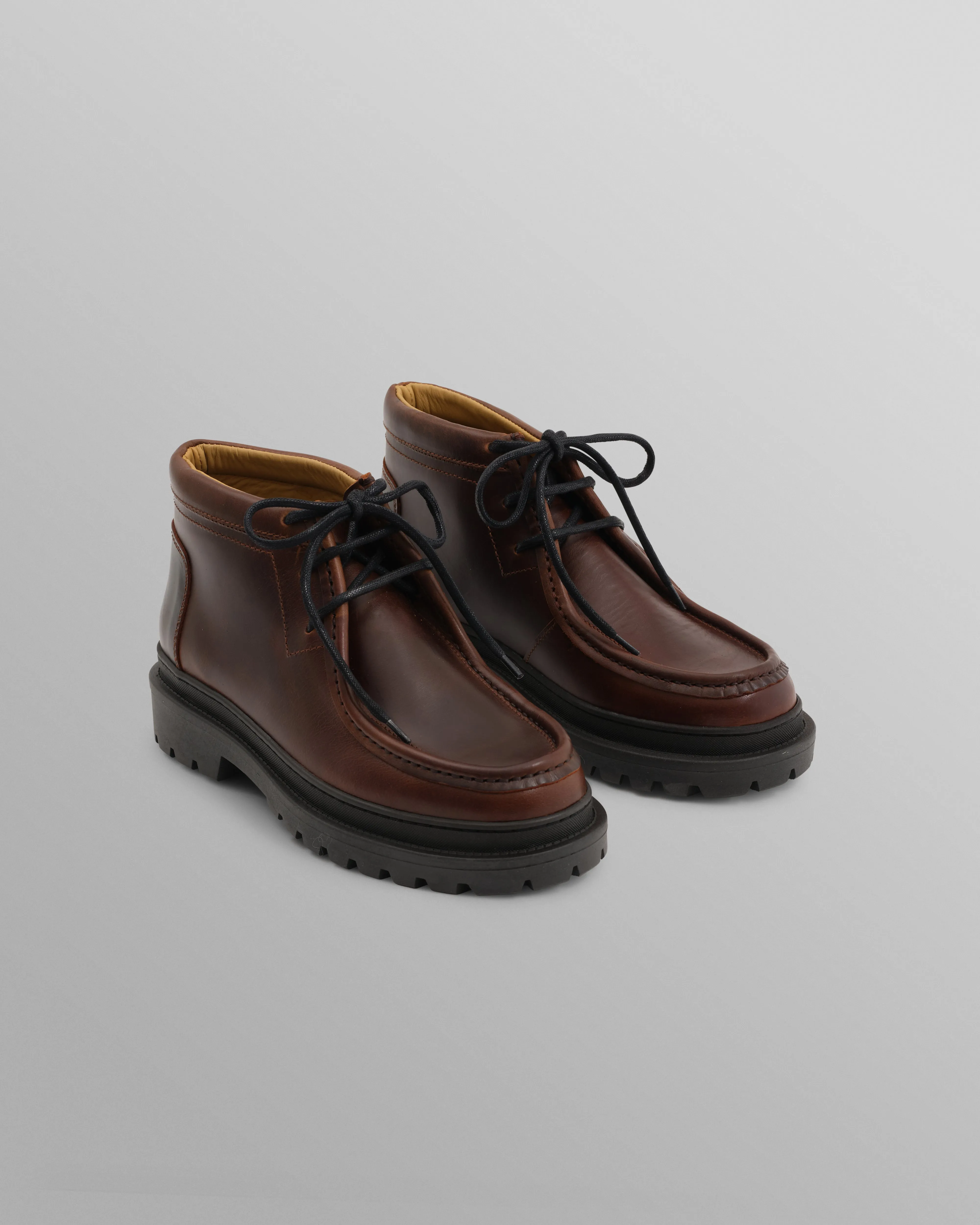S.T. Valentin - Brown Smooth Leather Chunky Deck Boot sold by Wax London product image thumbnail 4