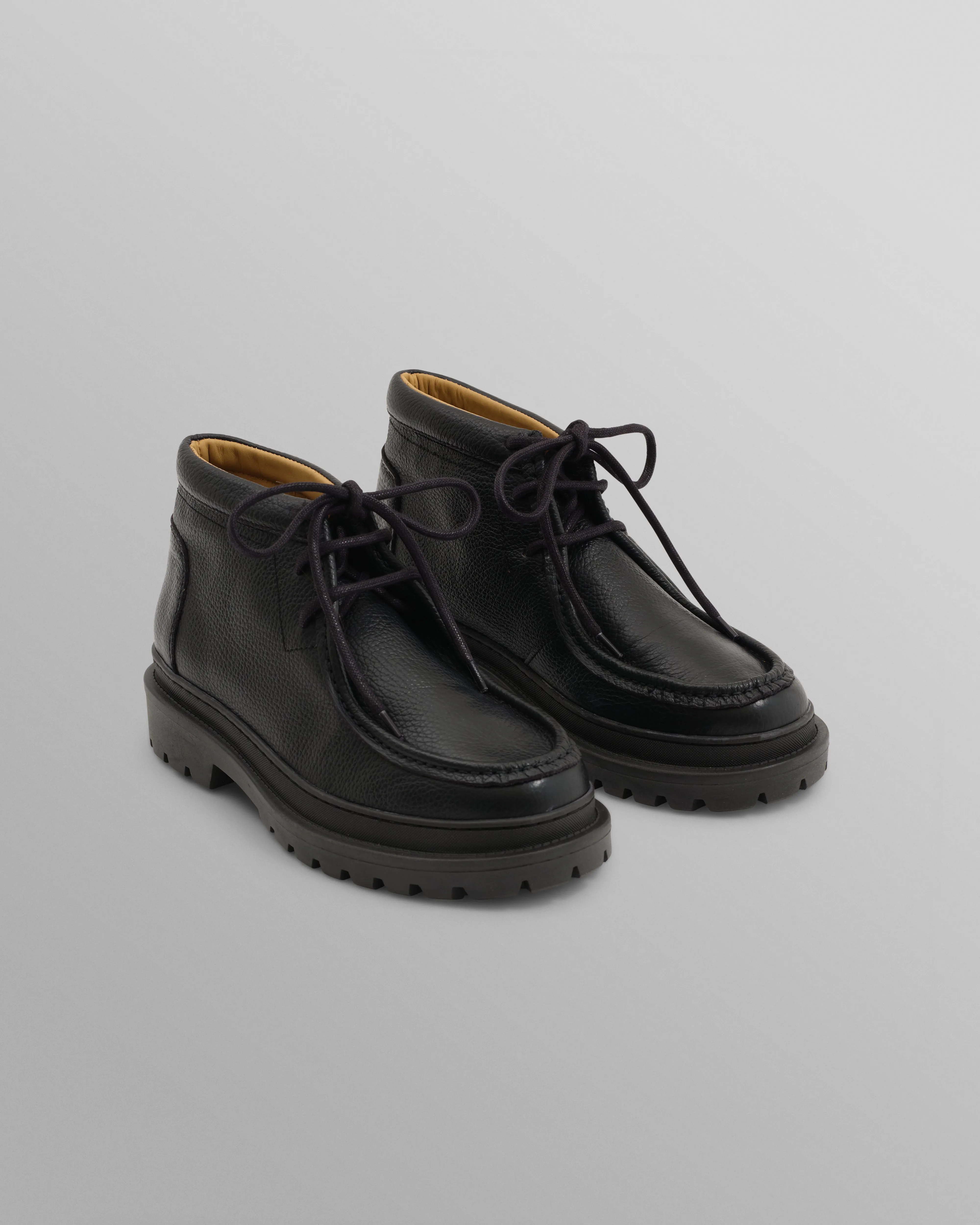 S.T. Valentin - Black Grain Leather Chunky Deck Boot sold by Wax London product image thumbnail 4