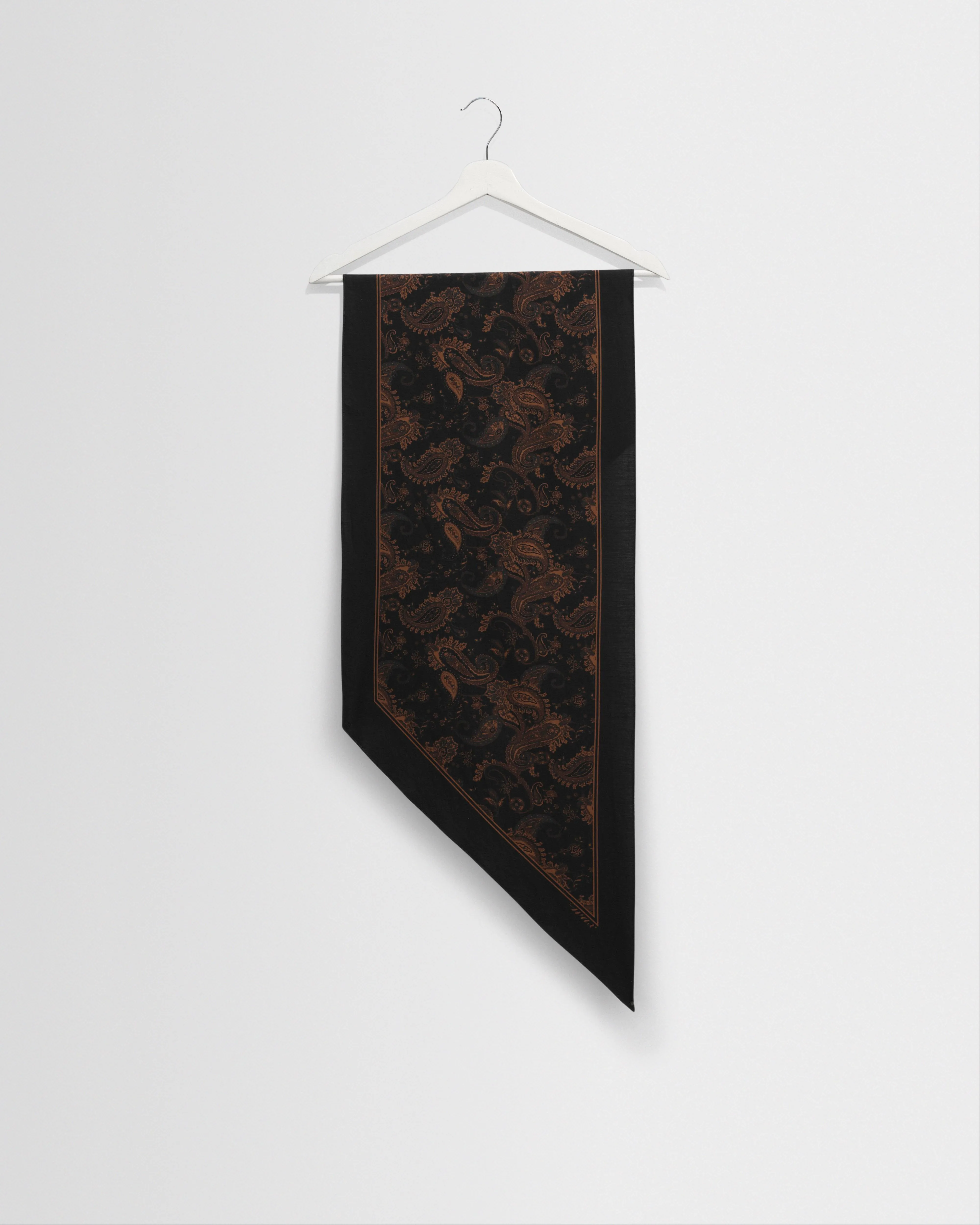 Vallance - Black And Brown Paisley Neck Scarf sold by Wax London