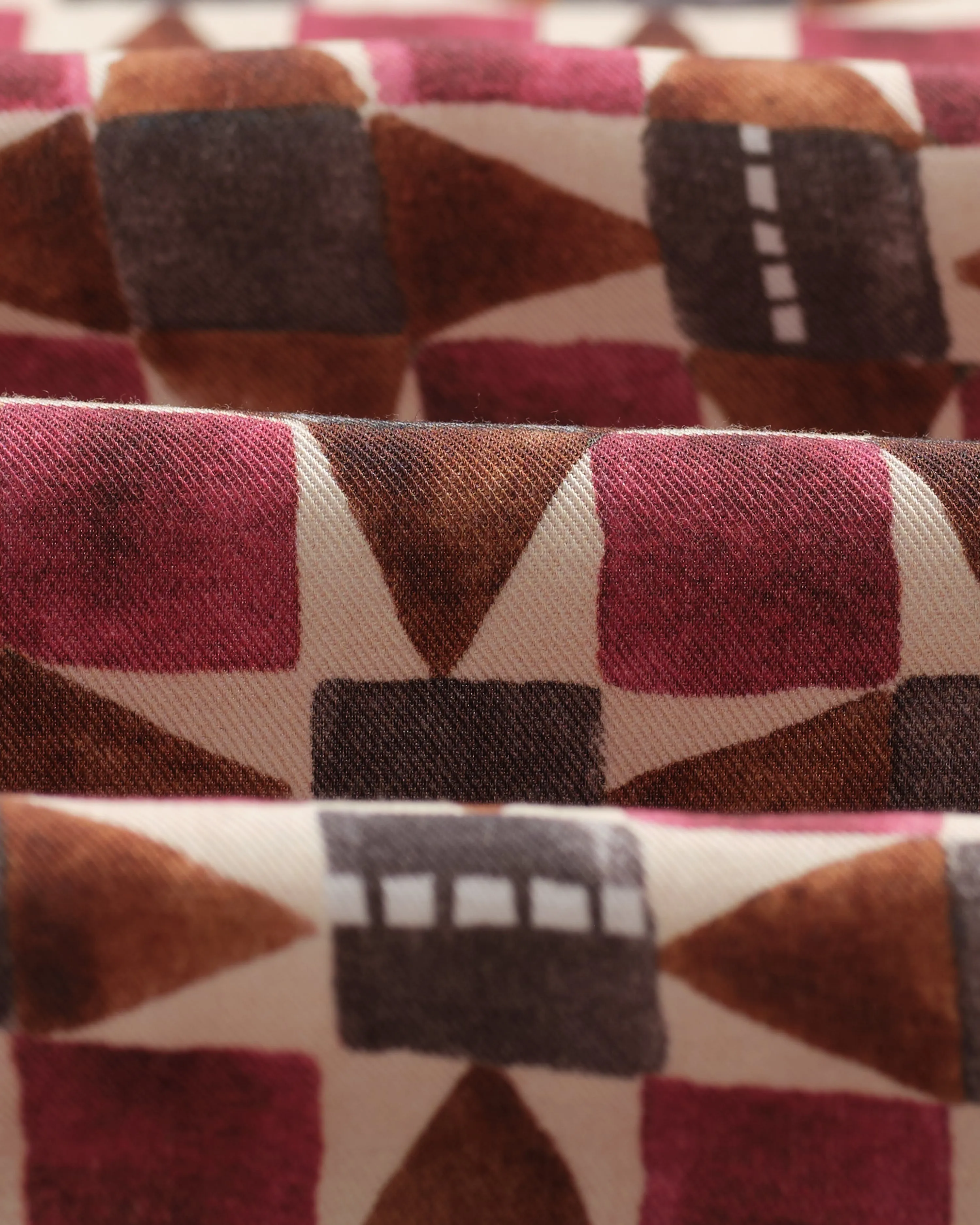 Sloane - Burgundy Painted Geometric Neck Scarf sold by Wax London product image thumbnail 4