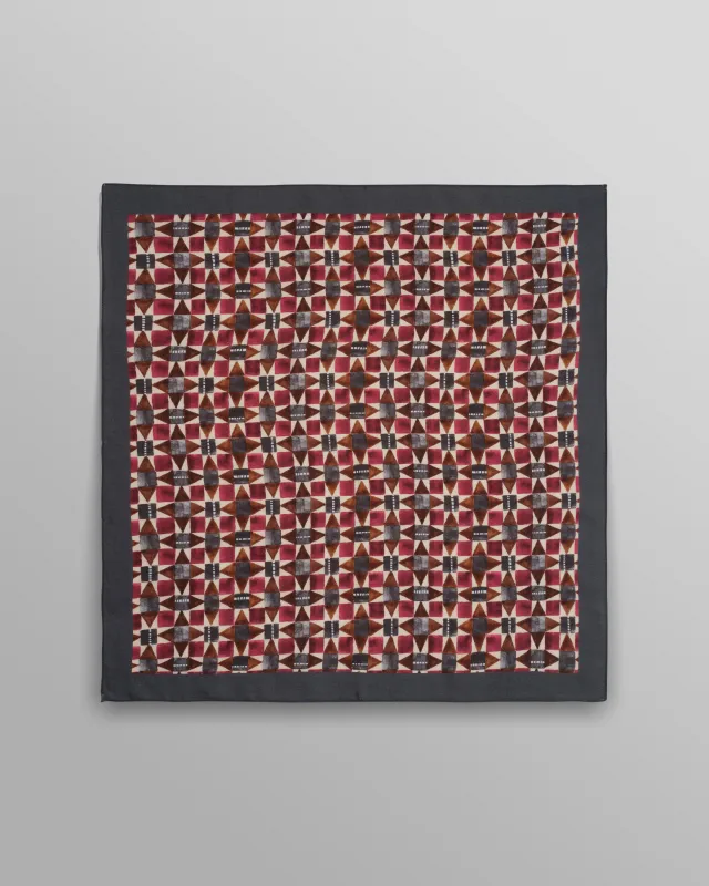 Sloane - Burgundy Painted Geometric Neck Scarf made by Wax London