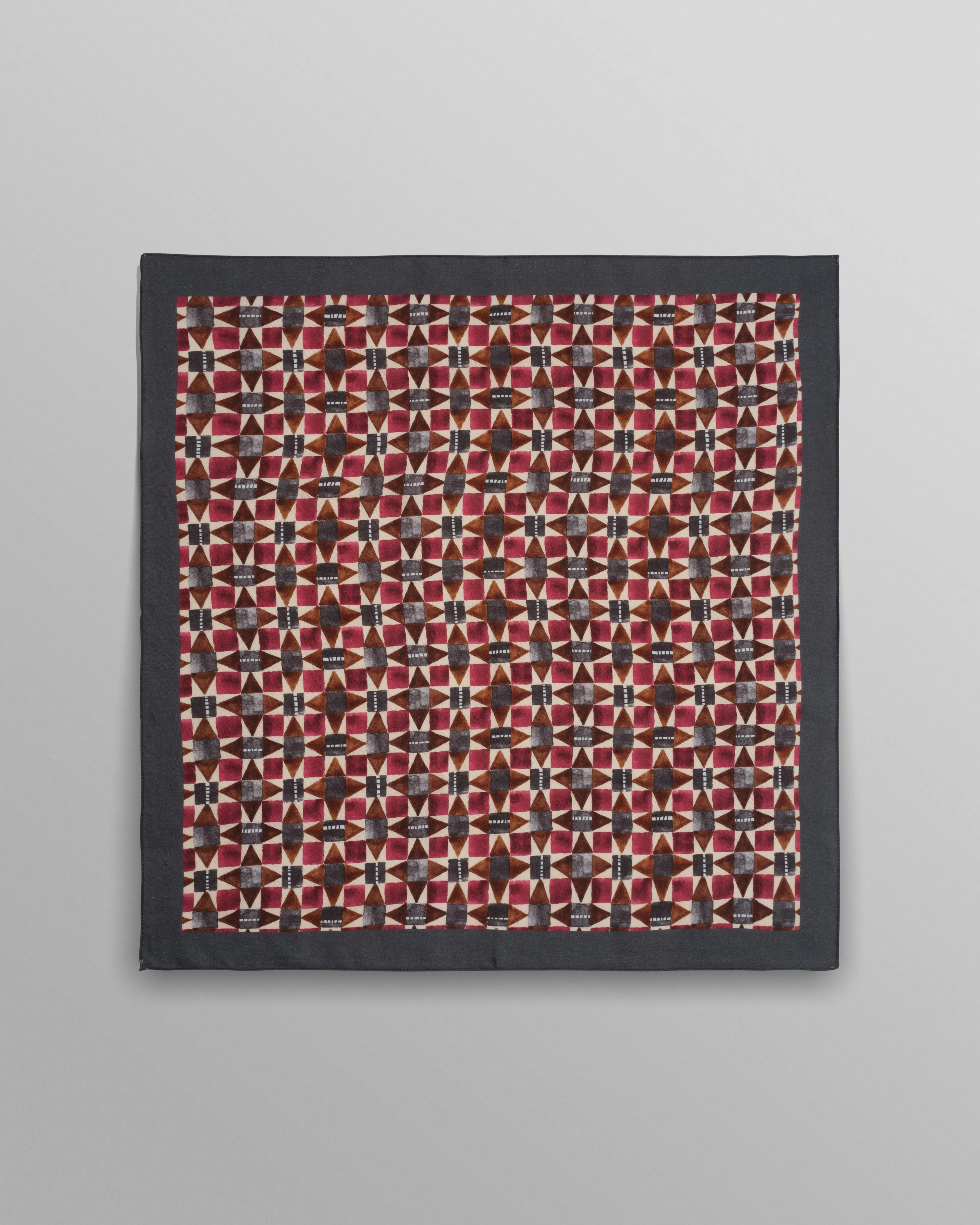 Sloane - Burgundy Painted Geometric Neck Scarf sold by Wax London