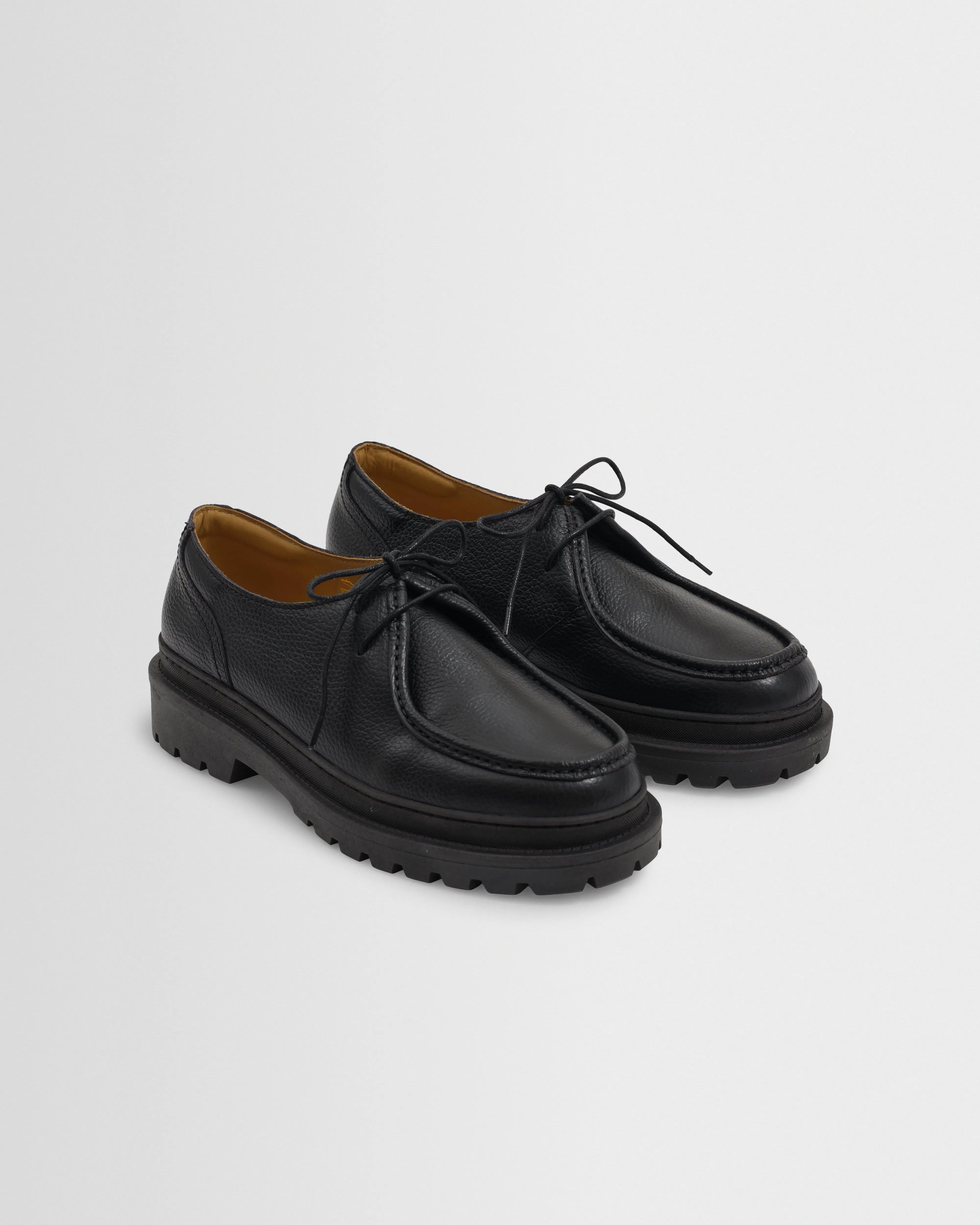 S.T. Valentin - Black Italian Leather Chunky Sole Deck Shoes sold by Wax London product image thumbnail 4