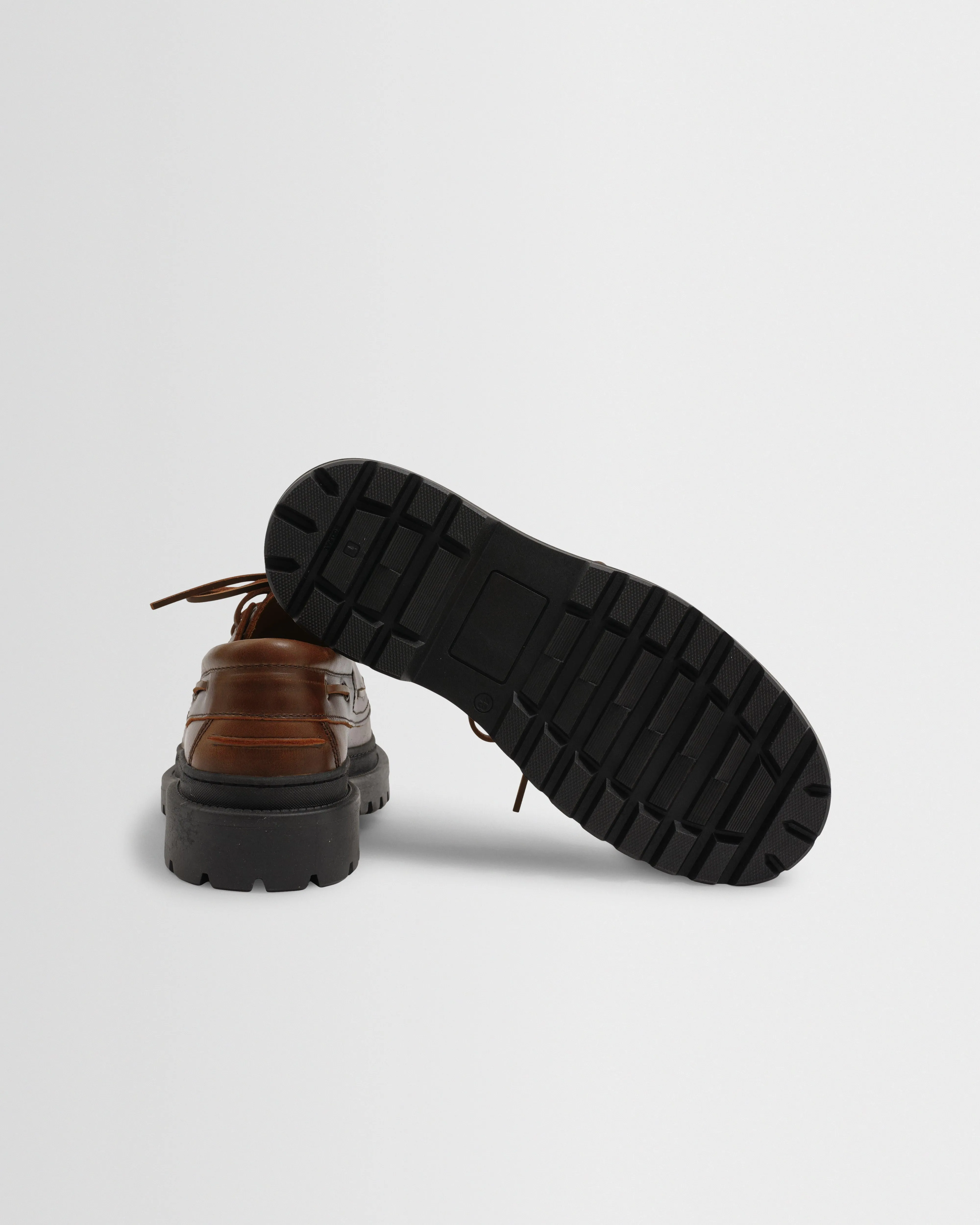 S.T. Valentin - Brown Italian Leather Chunky Sole Boat Shoes sold by Wax London product image thumbnail 3