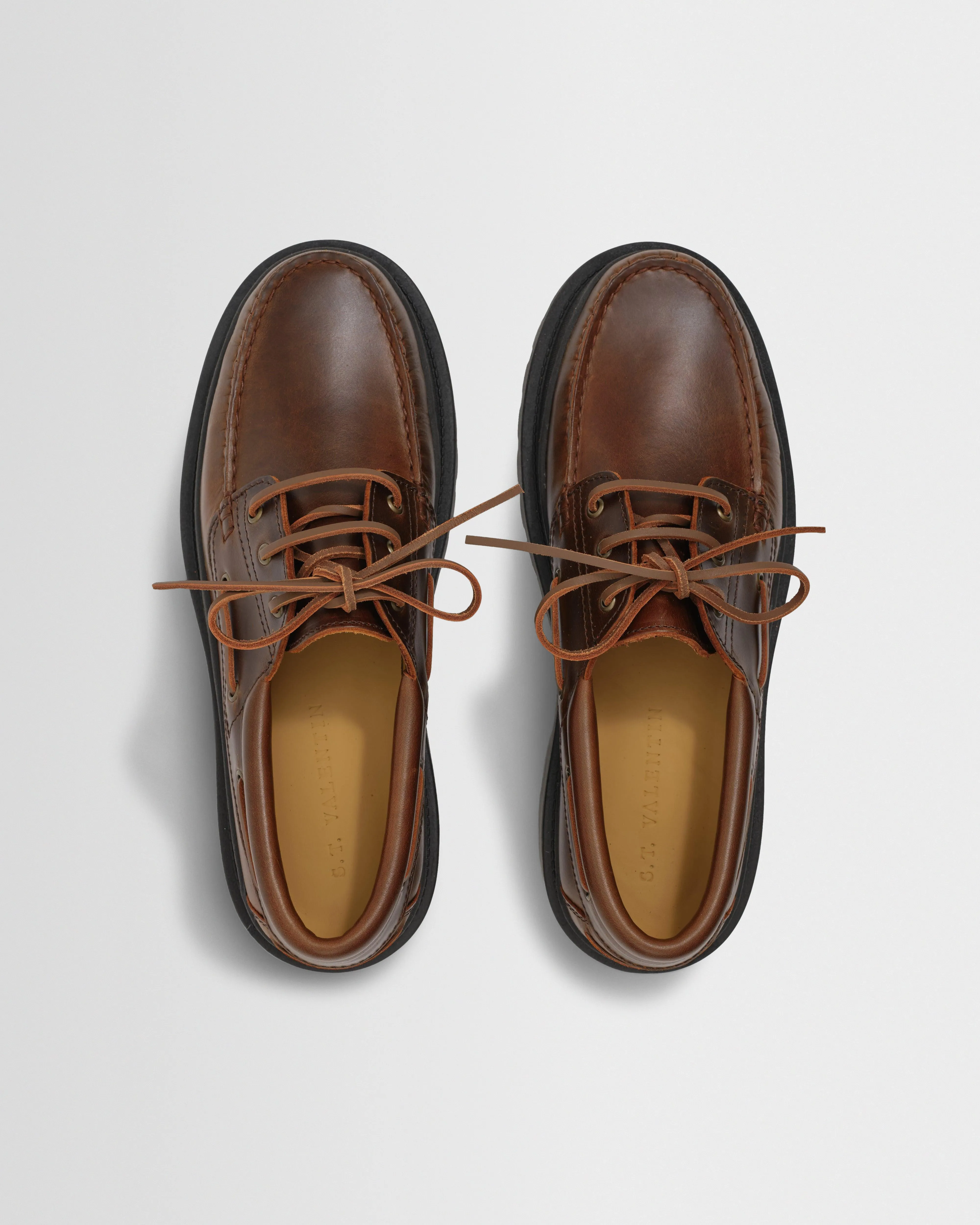 S.T. Valentin - Brown Italian Leather Chunky Sole Boat Shoes sold by Wax London product image thumbnail 2