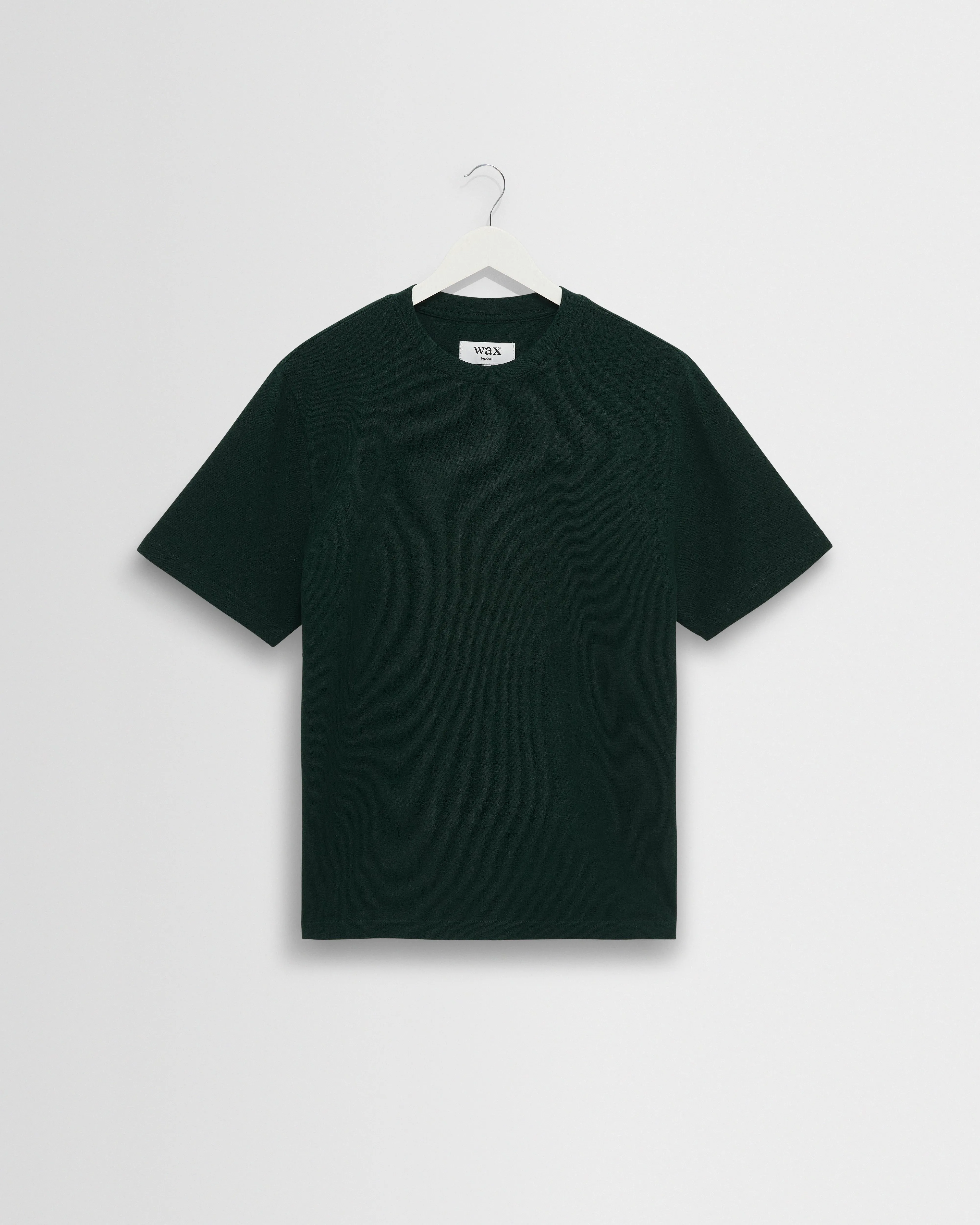 Dean - Bottle Green Textured Organic Cotton T-Shirt sold by Wax London