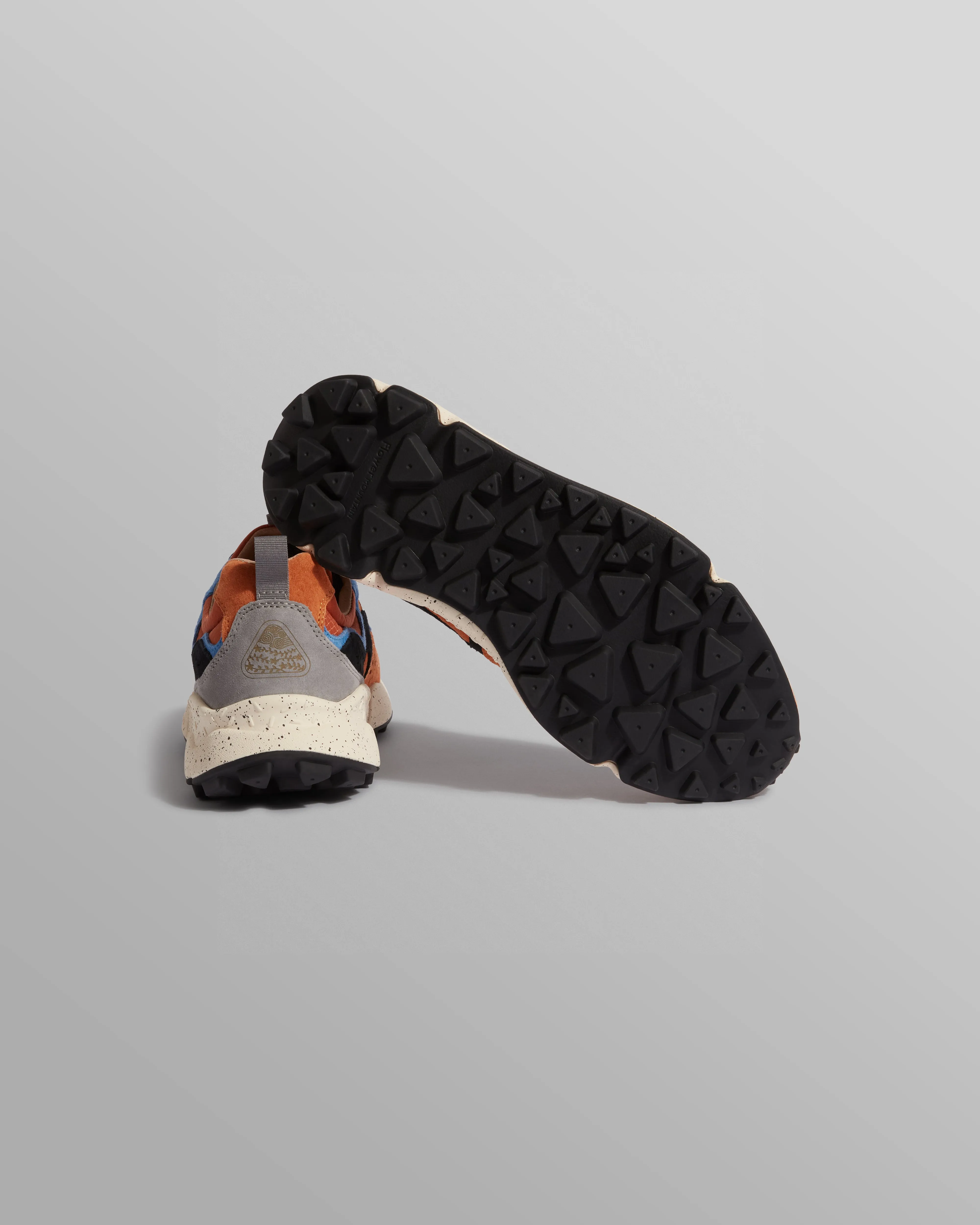 Flower Mountain YAMANO 3 - Warm Coral And Deep Blue Suede And Nylon Trainers sold by Wax London product image thumbnail 3