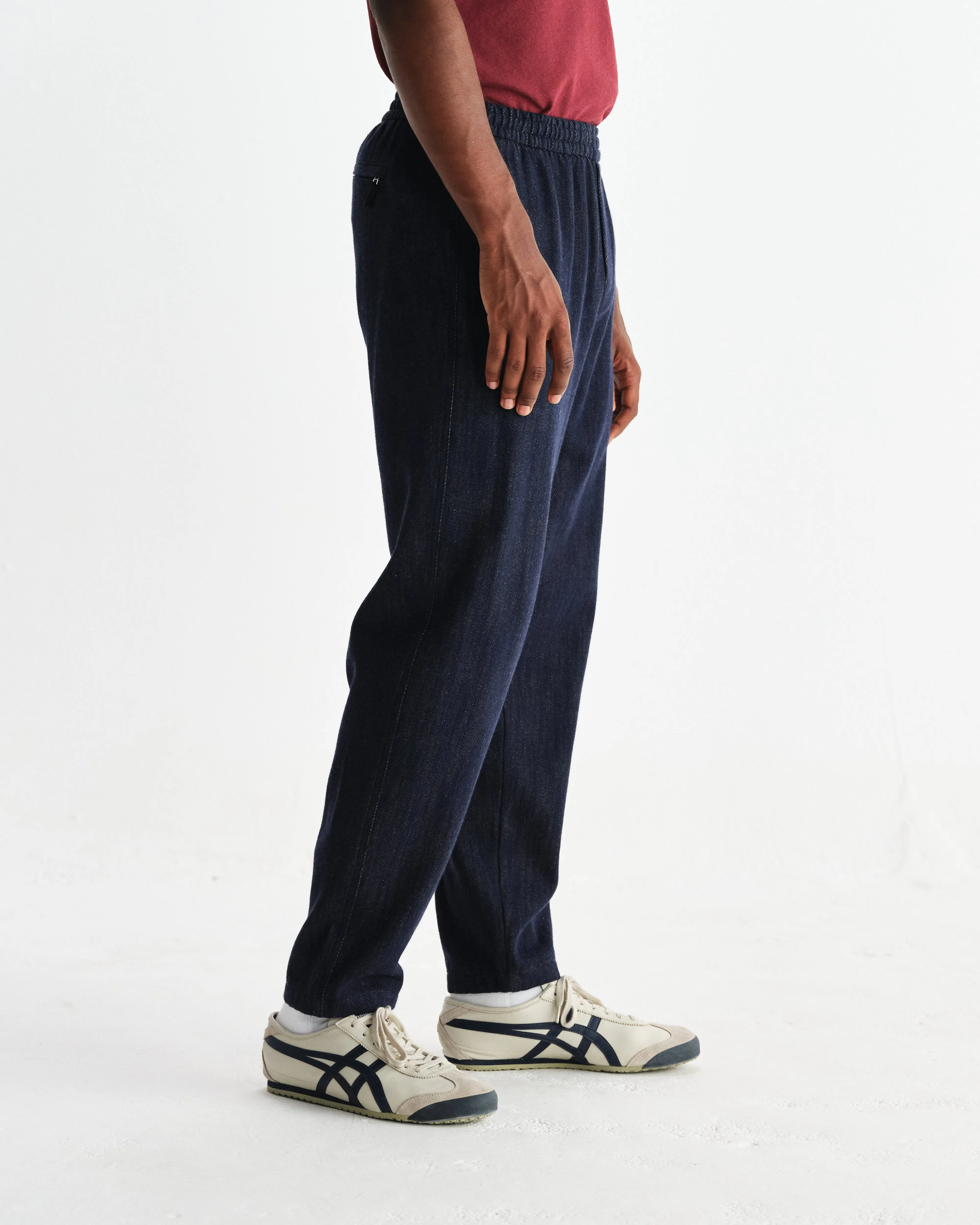 Tyne - Navy Wool-Blend Trousers sold by Wax London product image thumbnail 4
