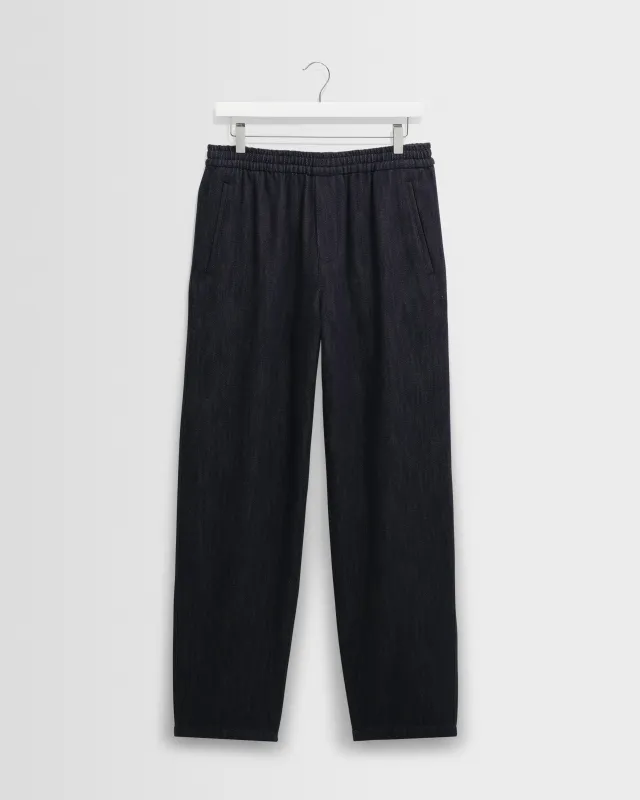 Tyne - Navy Wool-Blend Trousers made by Wax London