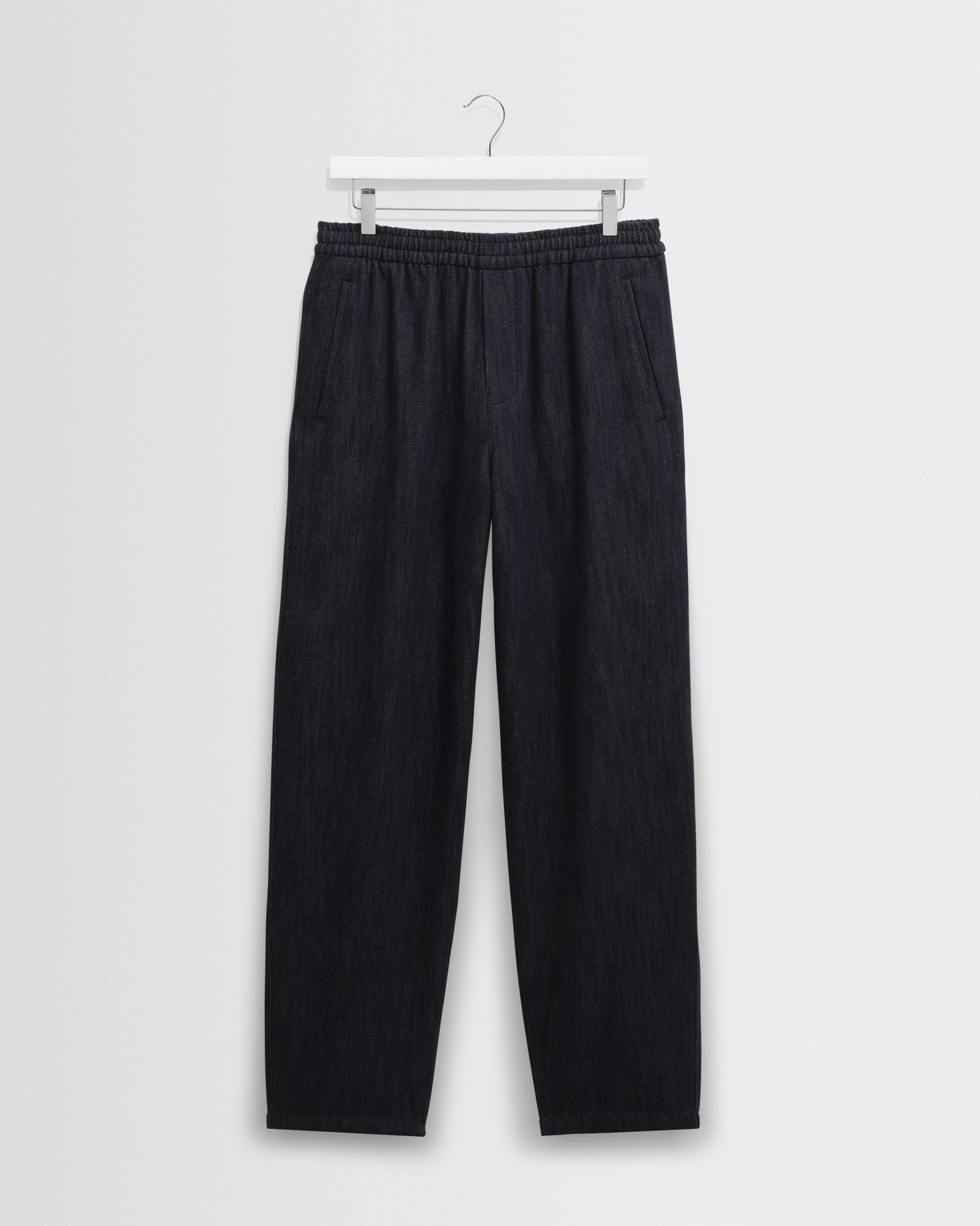Tyne - Navy Wool-Blend Trousers sold by Wax London