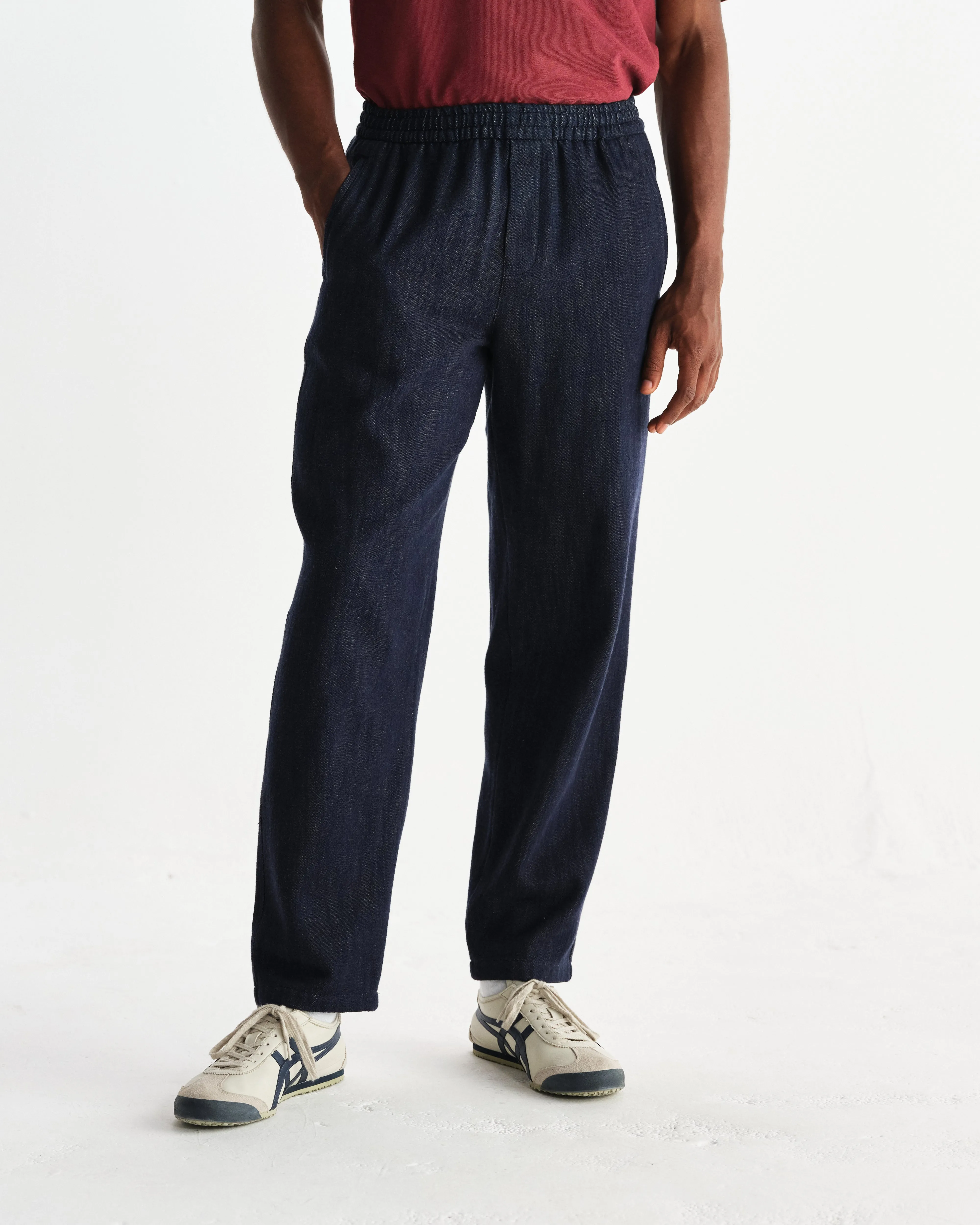 Tyne - Navy Wool-Blend Trousers sold by Wax London product image thumbnail 3