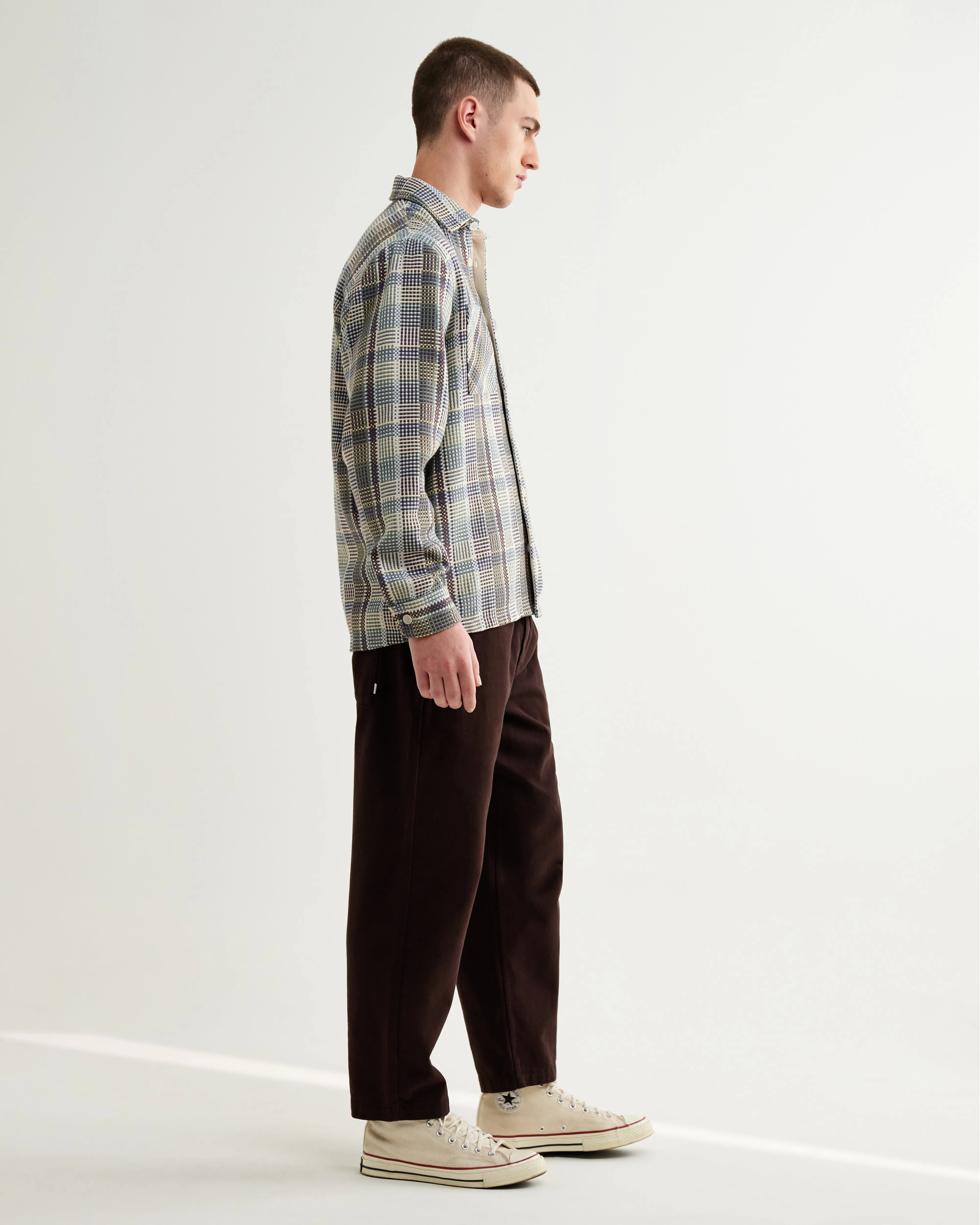 Whiting - Blue And Green Basket Weave Overshirt sold by Wax London product image thumbnail 4