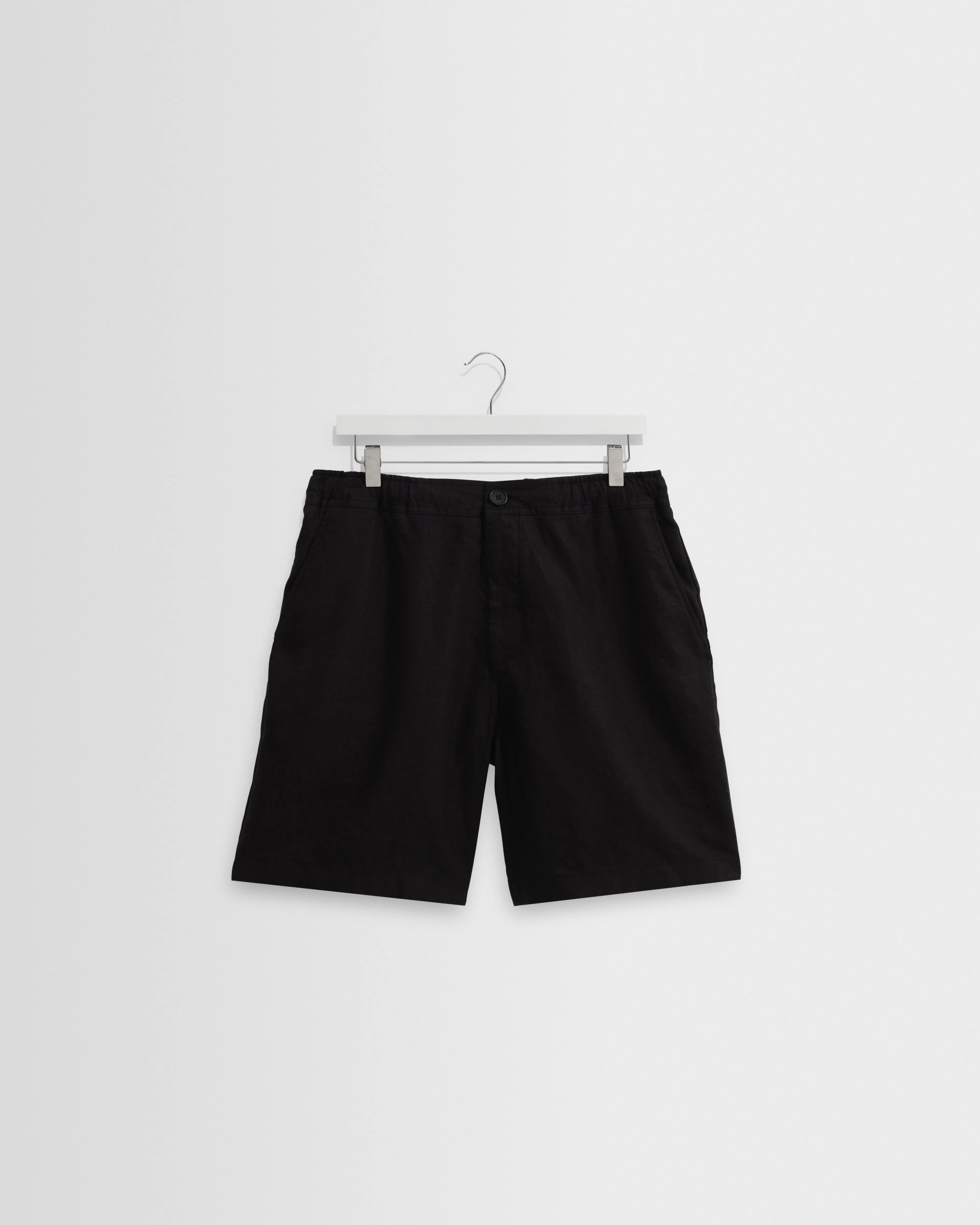 Kurt - Black Washed Linen Shorts sold by Wax London