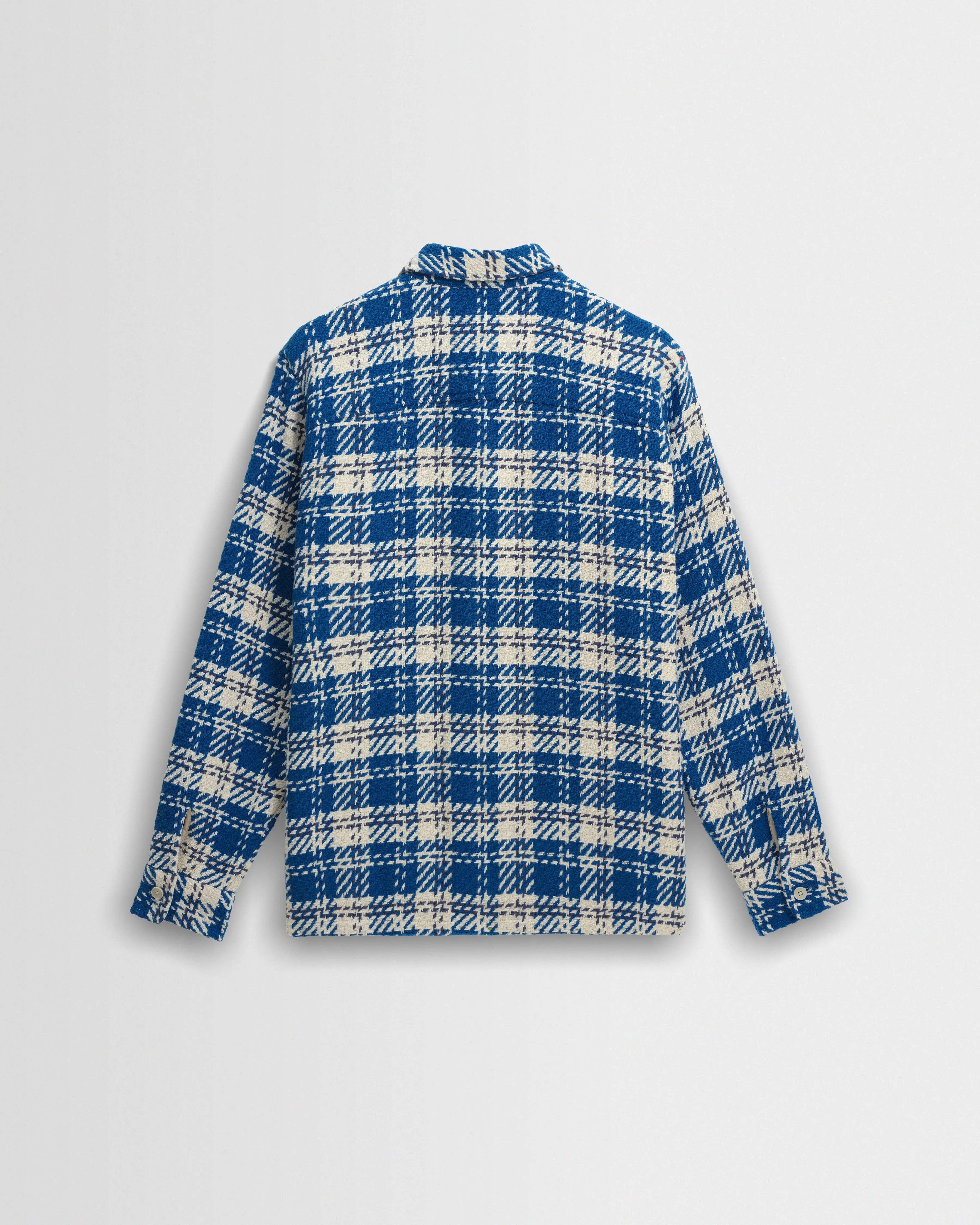 Whiting - Blue And Ecru Oran Check Overshirt sold by Wax London product image thumbnail 3