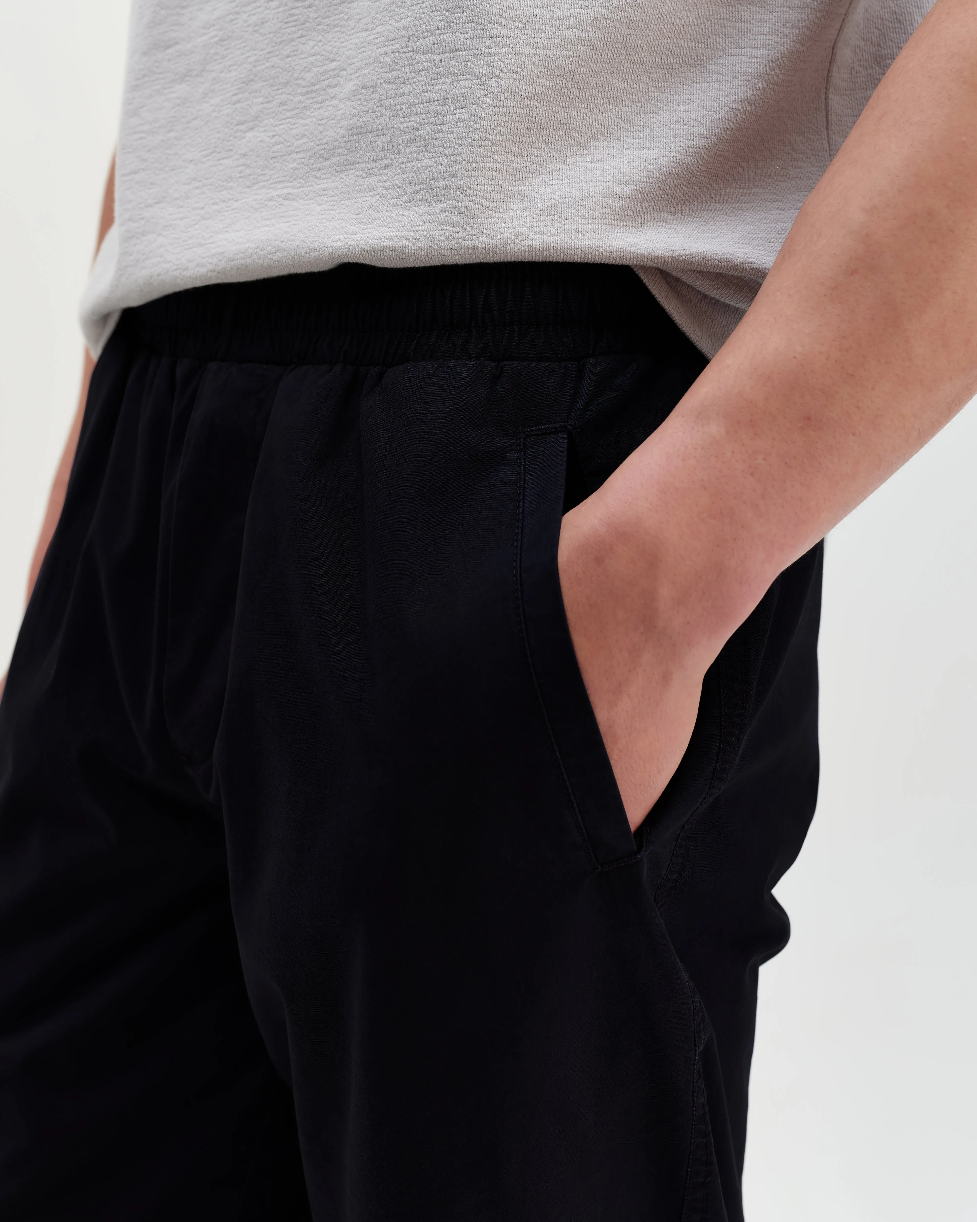 Tyne - Navy Cotton Poplin Loose Fit Trousers sold by Wax London product image thumbnail 4