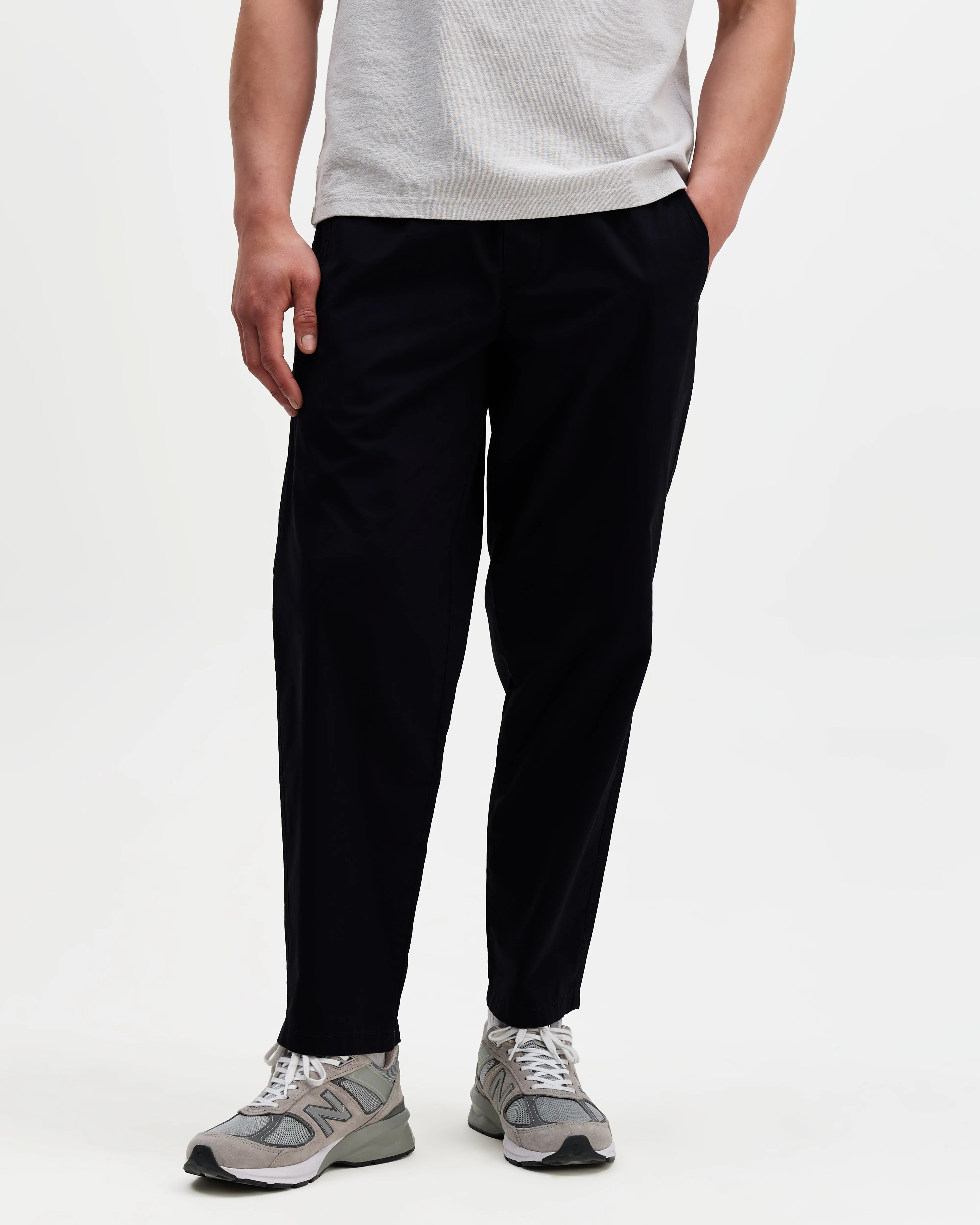 Tyne - Navy Cotton Poplin Loose Fit Trousers sold by Wax London product image thumbnail 2