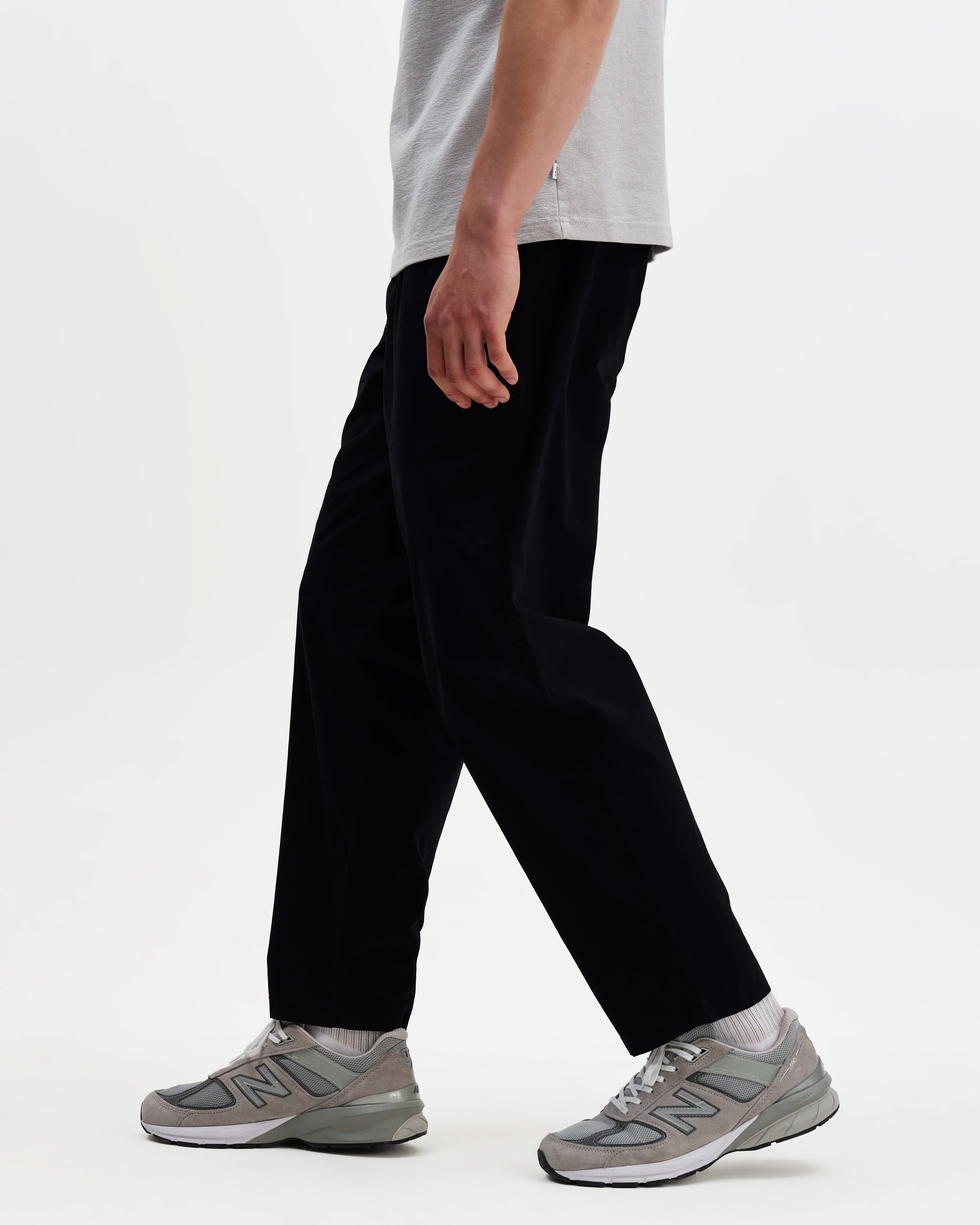 Tyne - Navy Cotton Poplin Loose Fit Trousers sold by Wax London product image thumbnail 5