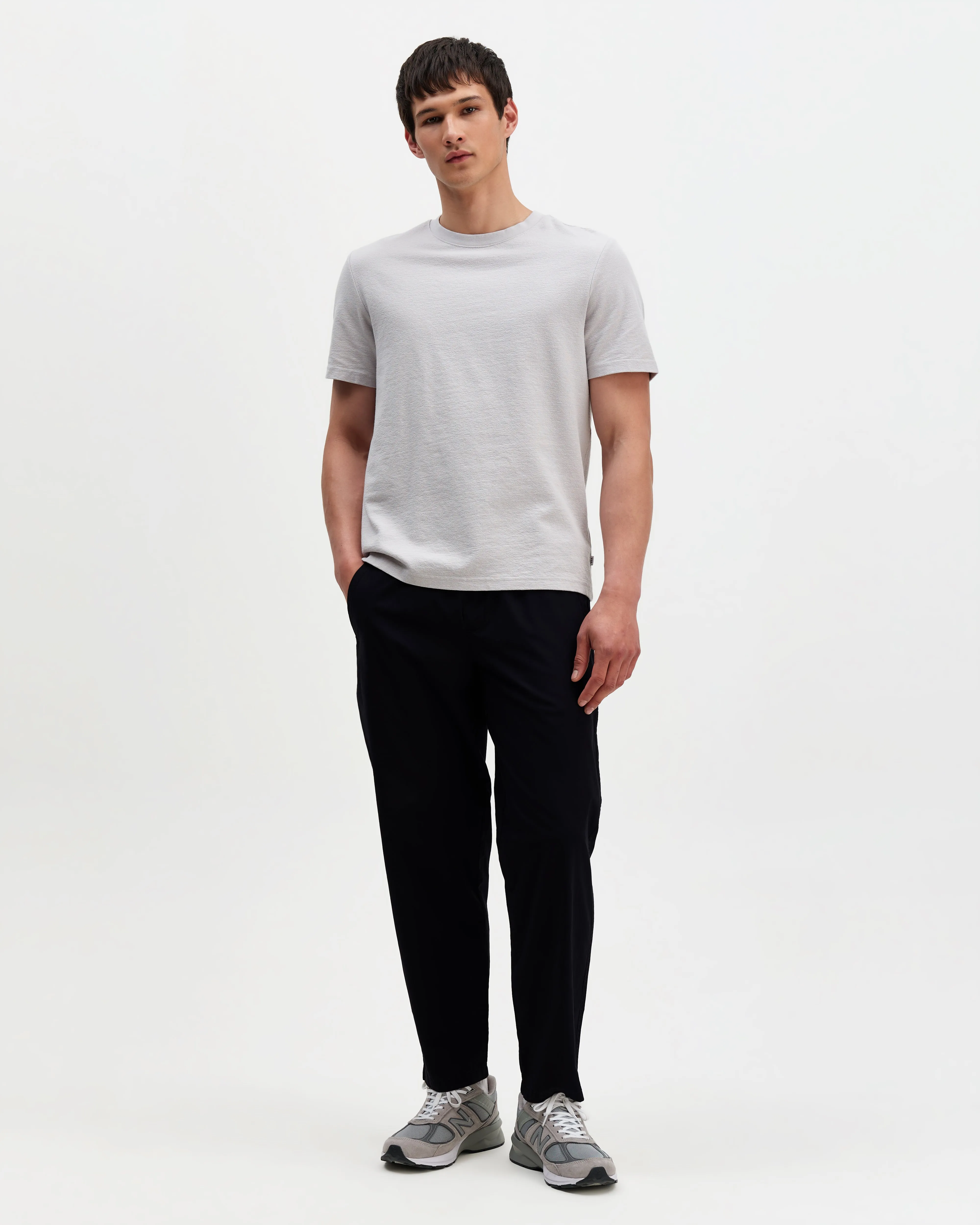 Tyne - Navy Cotton Poplin Loose Fit Trousers sold by Wax London product image thumbnail 3