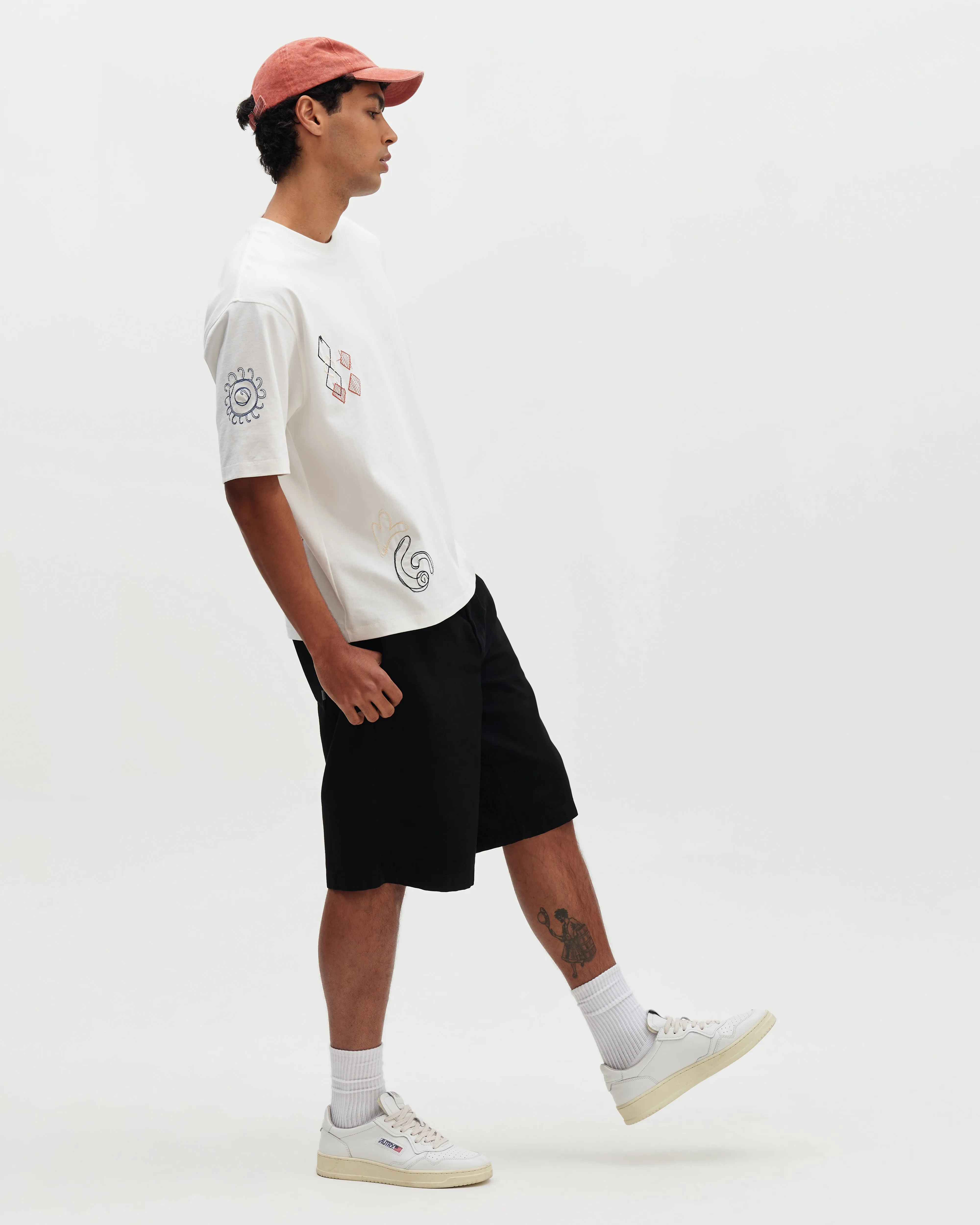 Milton - Ecru Sun Doodle Organic Cotton Graphic T-Shirt sold by Wax London product image thumbnail 5