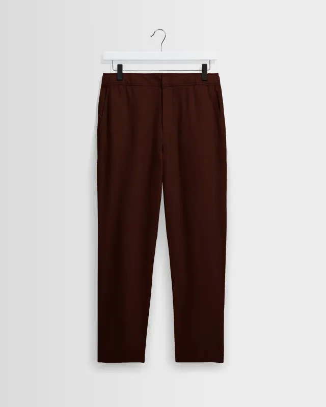 Kurt - Brown Washed Linen Relaxed Fit Trousers made by Wax London