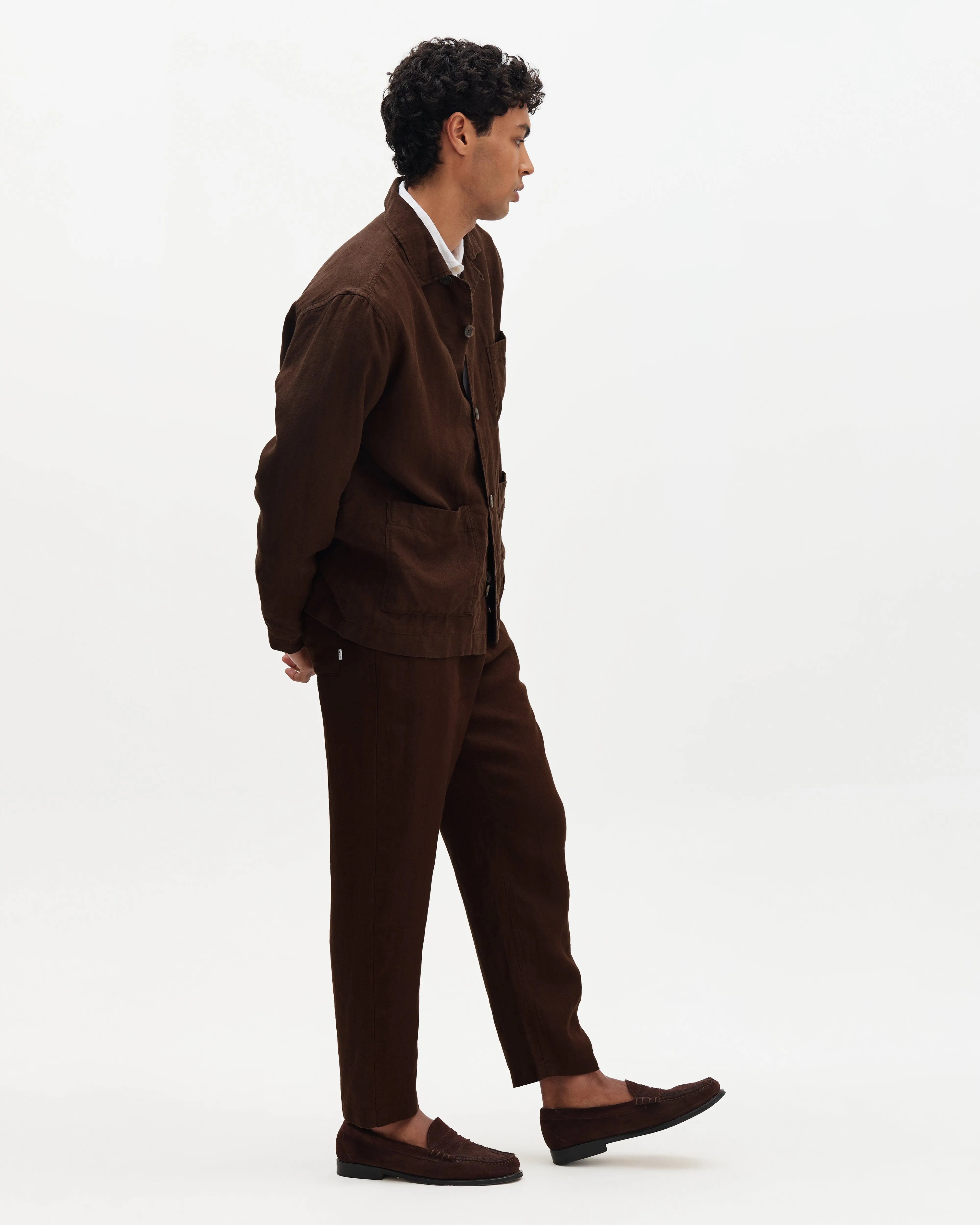 Kimpton - Brown Washed Linen Jacket sold by Wax London product image thumbnail 5