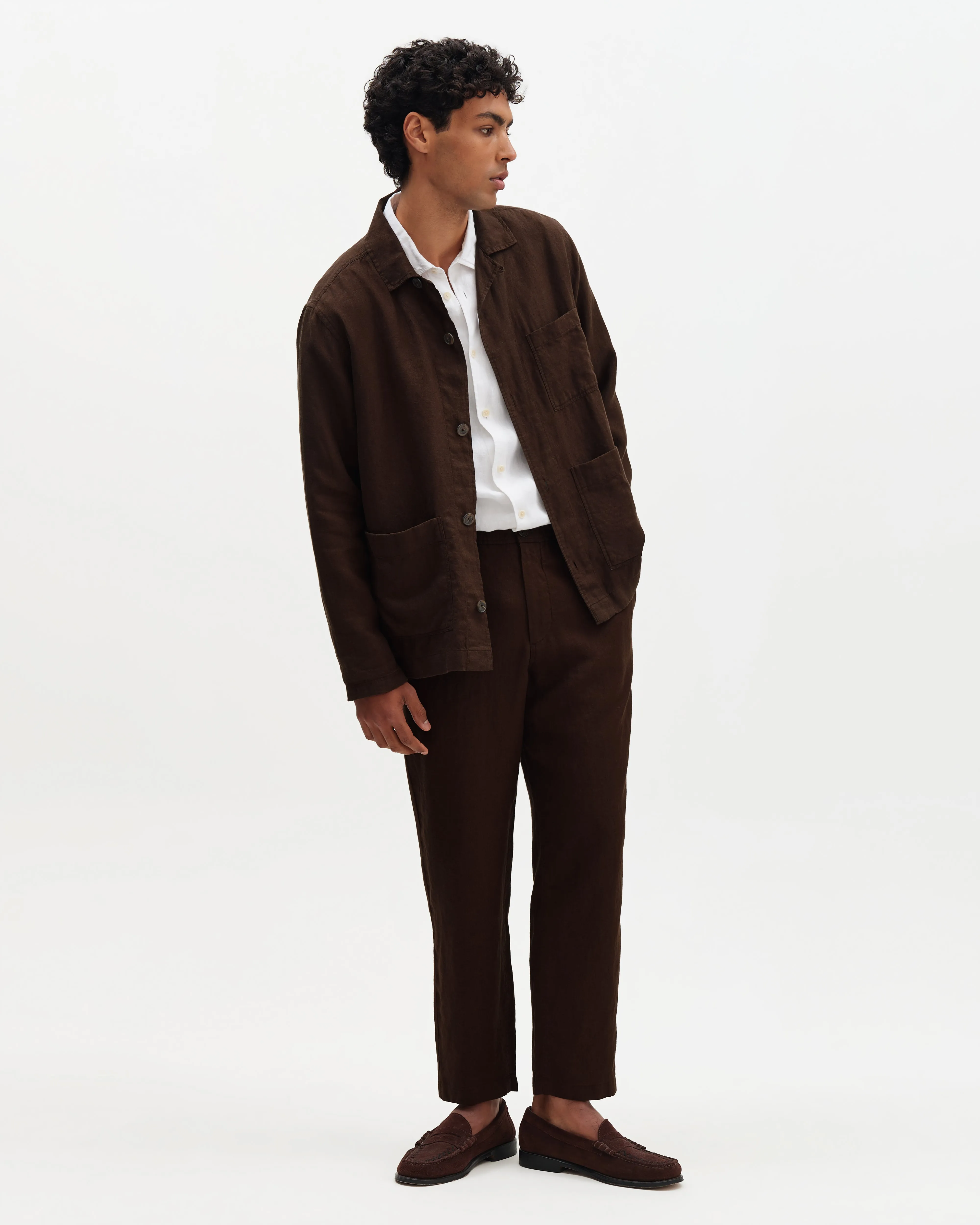 Kimpton - Brown Washed Linen Jacket sold by Wax London product image thumbnail 4