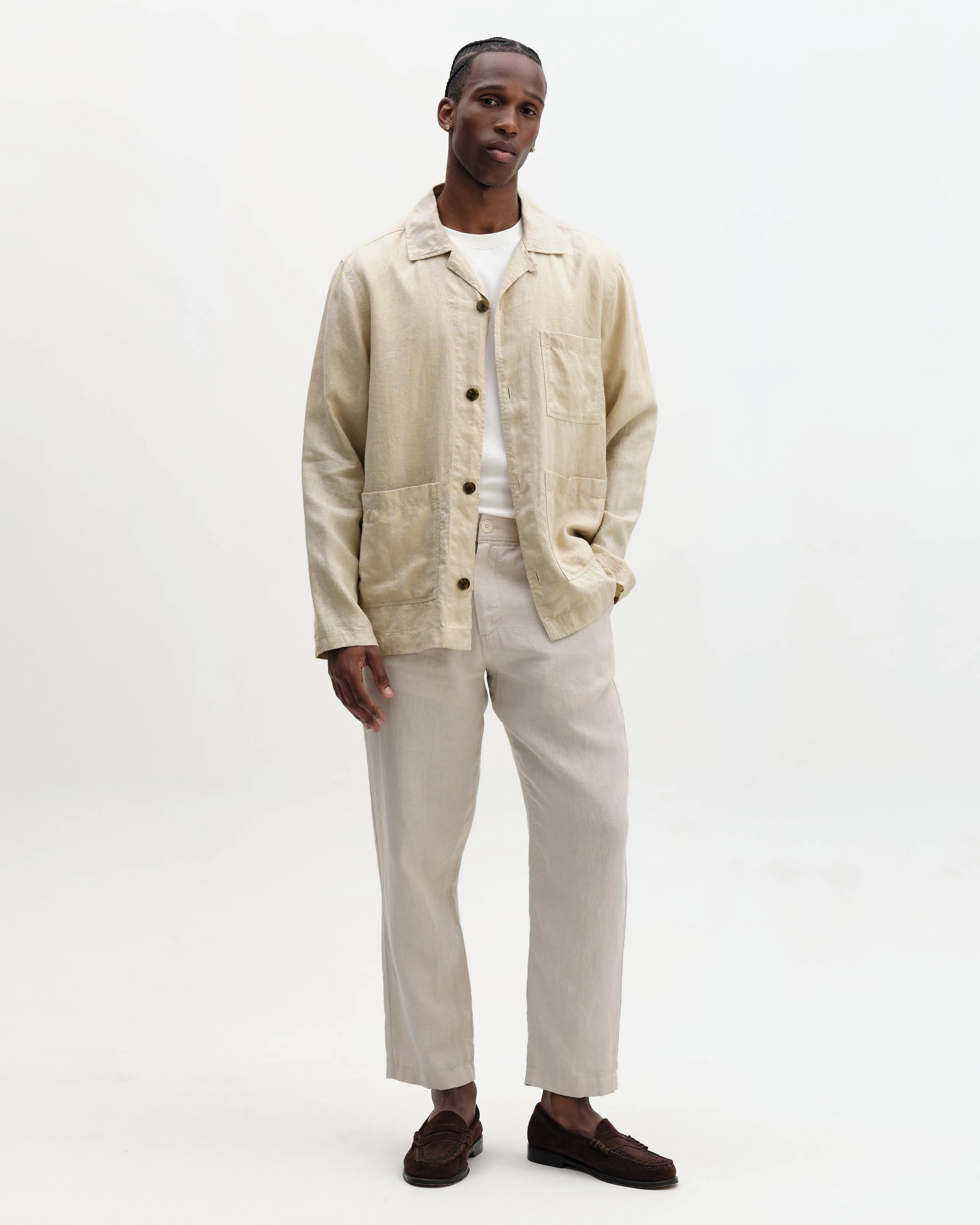 Kimpton - Beige Washed Linen Jacket sold by Wax London product image thumbnail 4