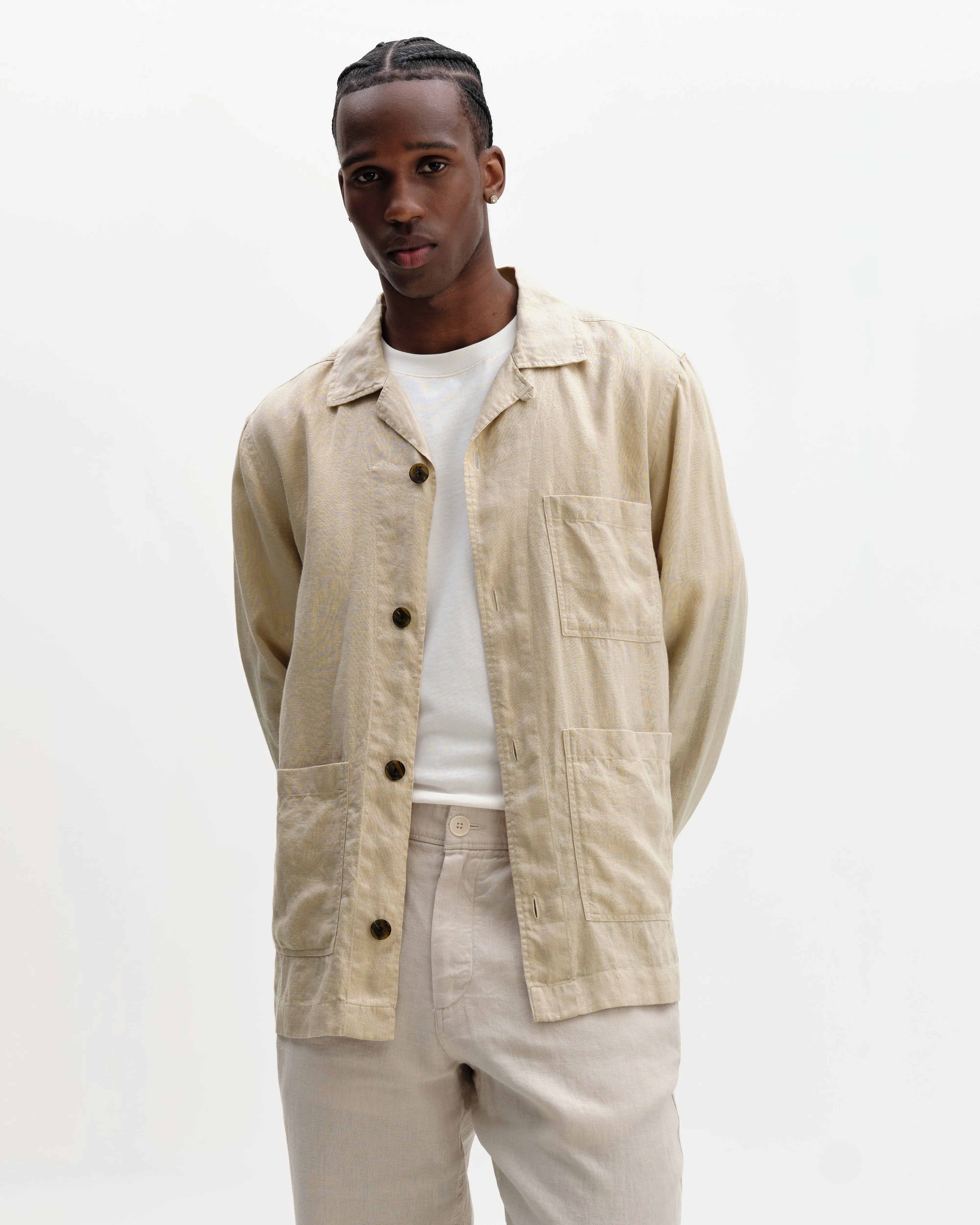 Kimpton - Beige Washed Linen Jacket sold by Wax London product image thumbnail 2