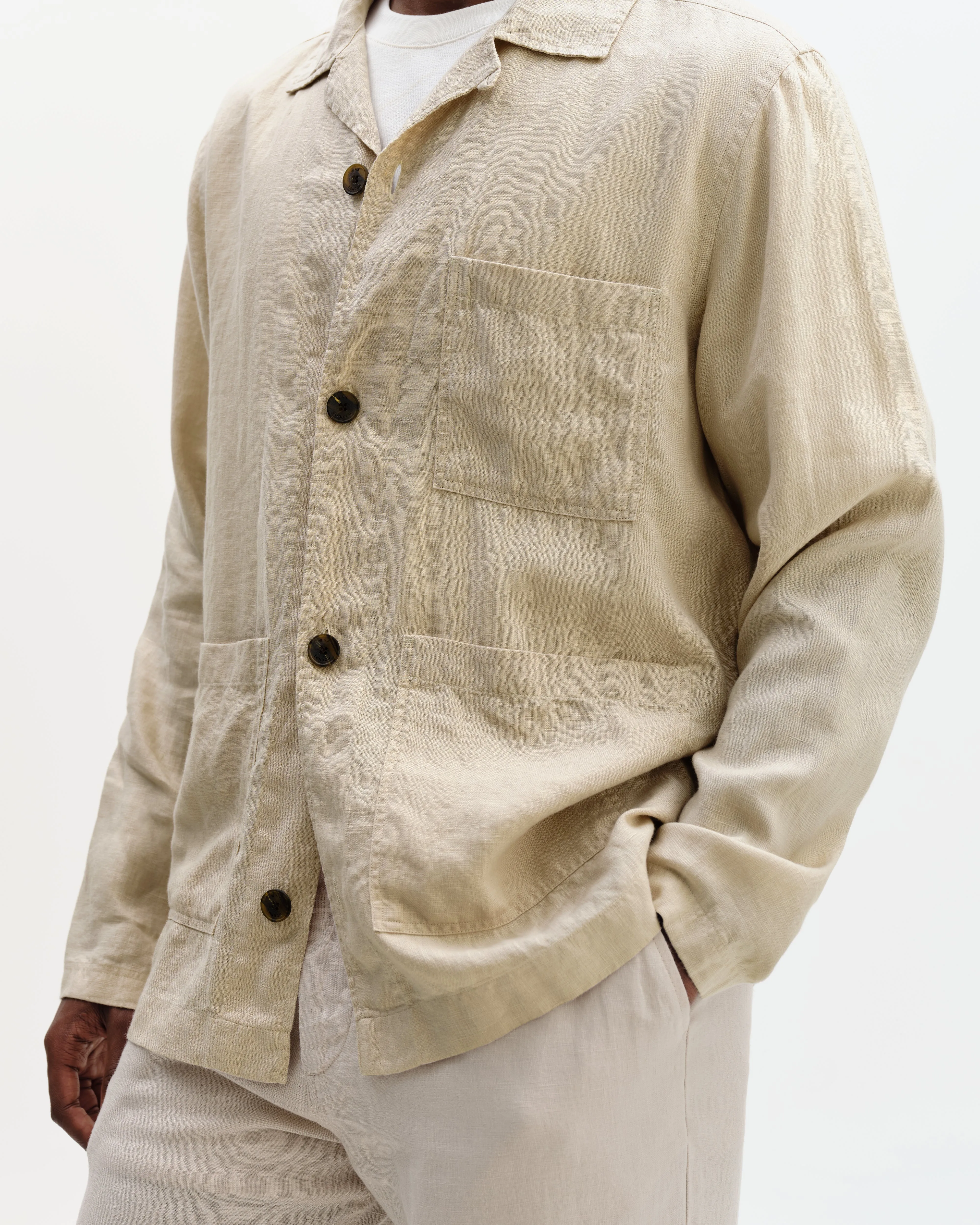 Kimpton - Beige Washed Linen Jacket sold by Wax London product image thumbnail 3