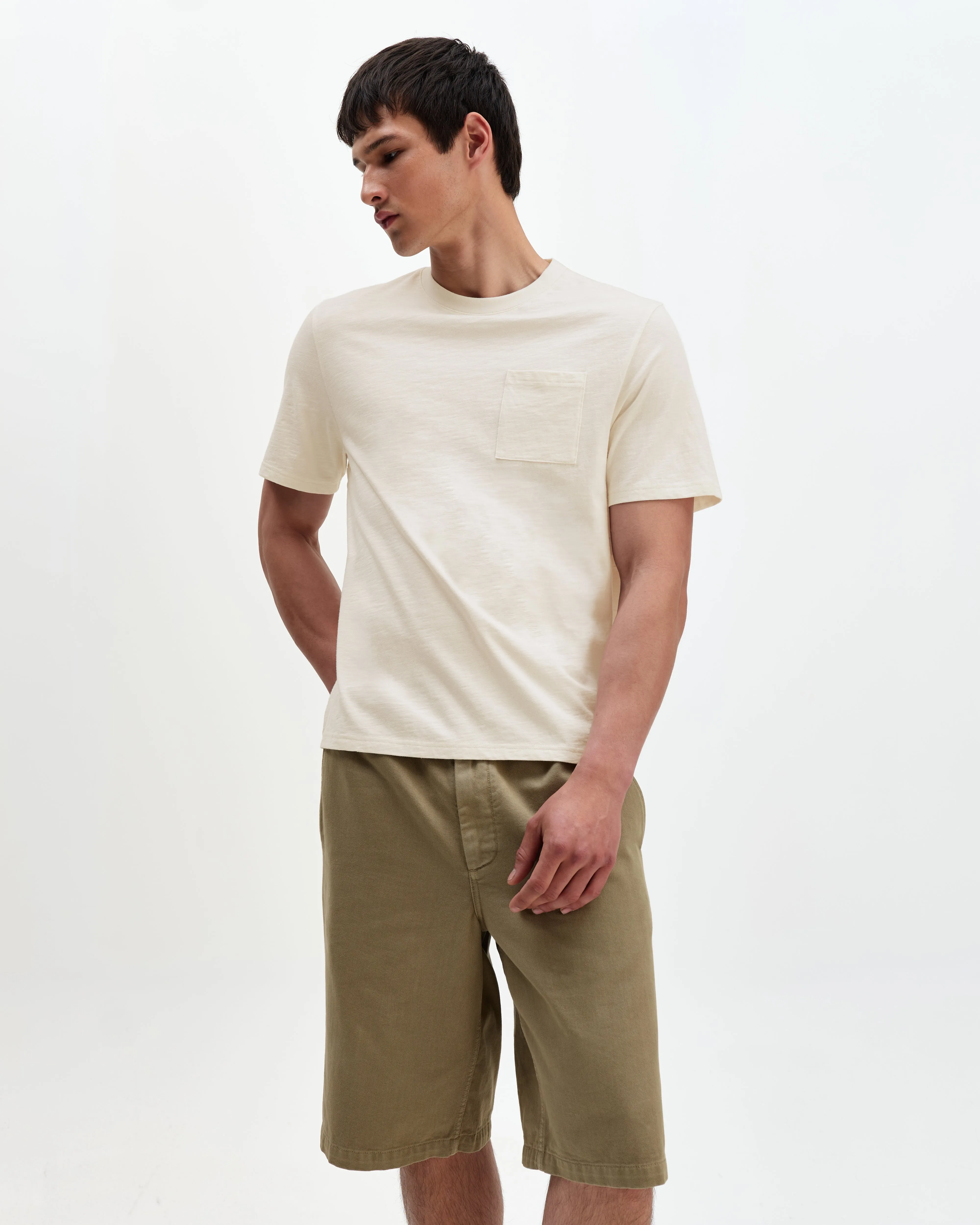 Dean - Ecru Slub Cotton Pocket T-Shirt sold by Wax London product image thumbnail 2