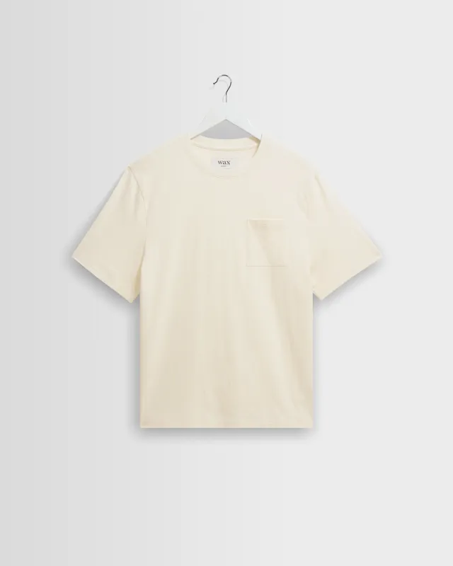 Dean - Ecru Slub Cotton Pocket T-Shirt made by Wax London