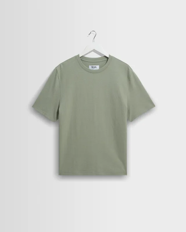Dean - Sage Textured Organic Cotton T-Shirt made by Wax London