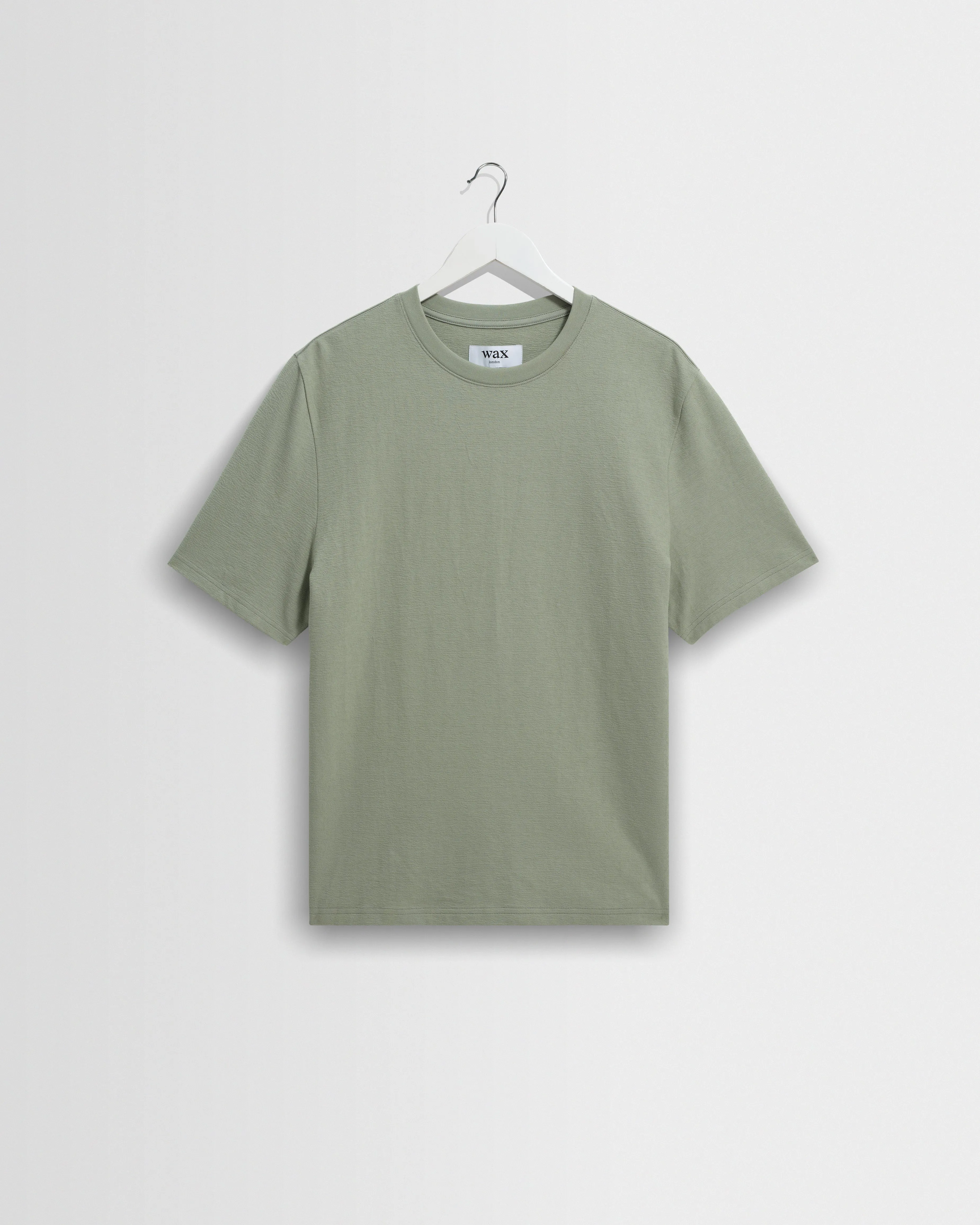 Dean - Sage Textured Organic Cotton T-Shirt sold by Wax London