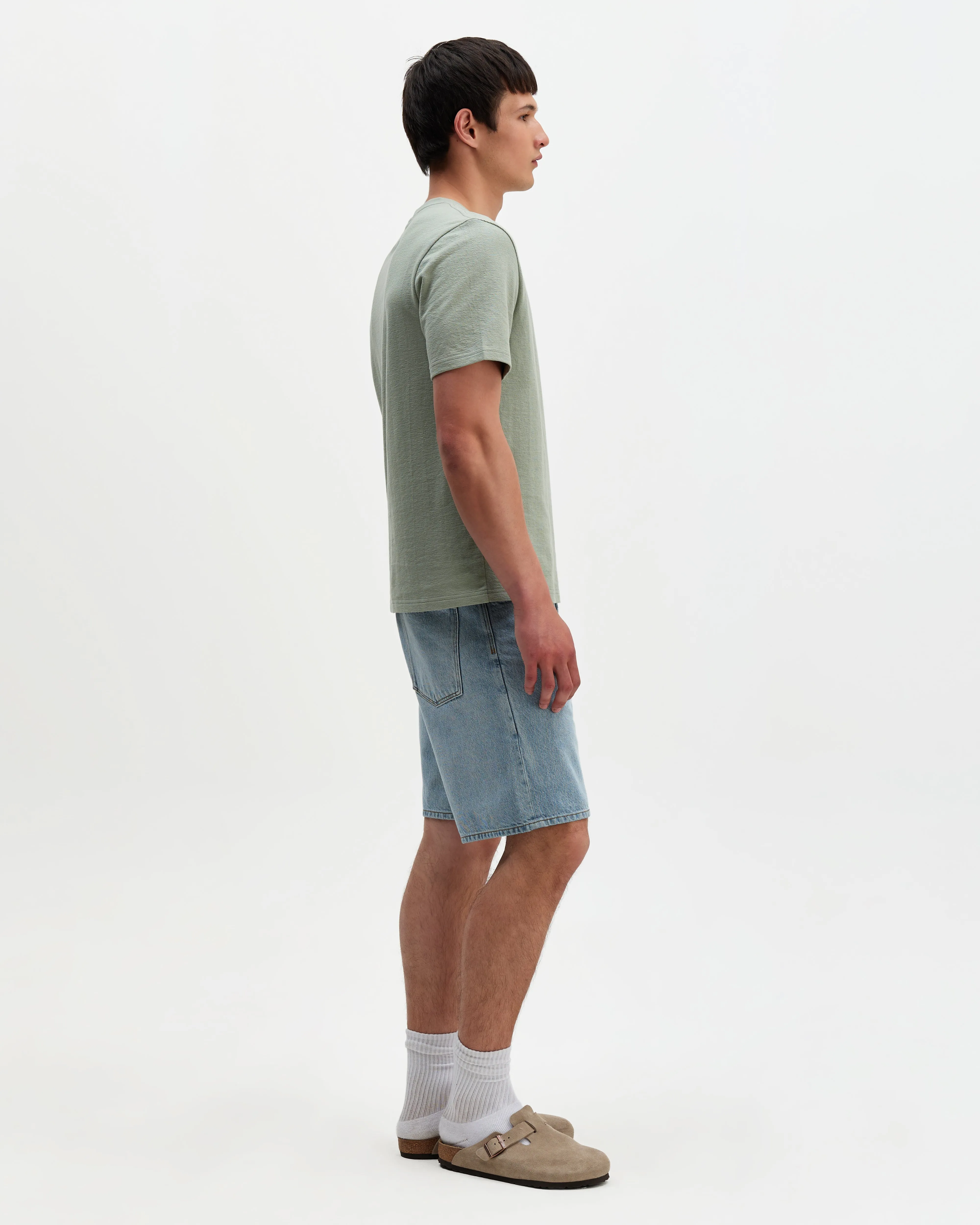 Dean - Sage Textured Organic Cotton T-Shirt sold by Wax London product image thumbnail 5