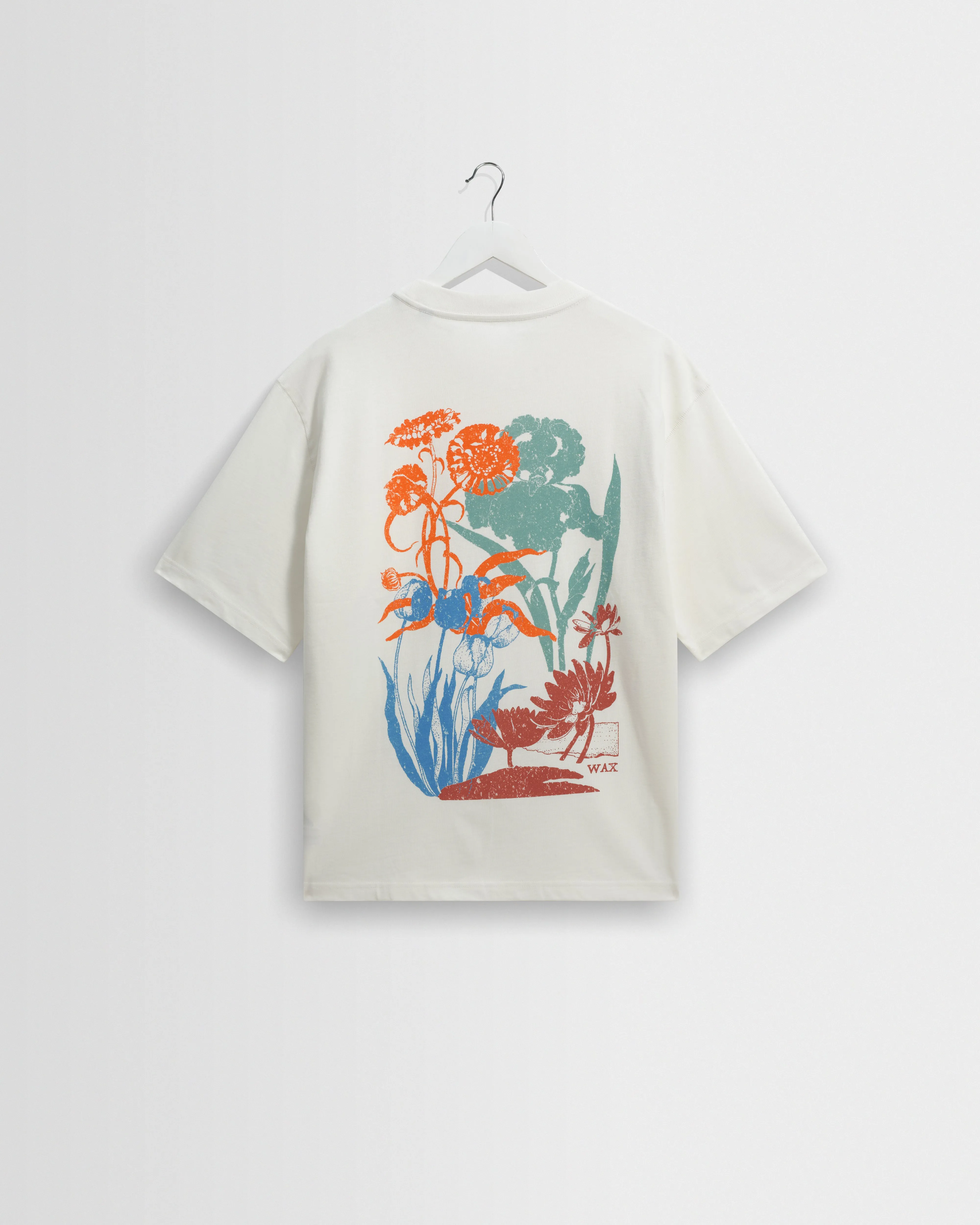 Dean - Off White Layered Flower Graphic T-Shirt sold by Wax London