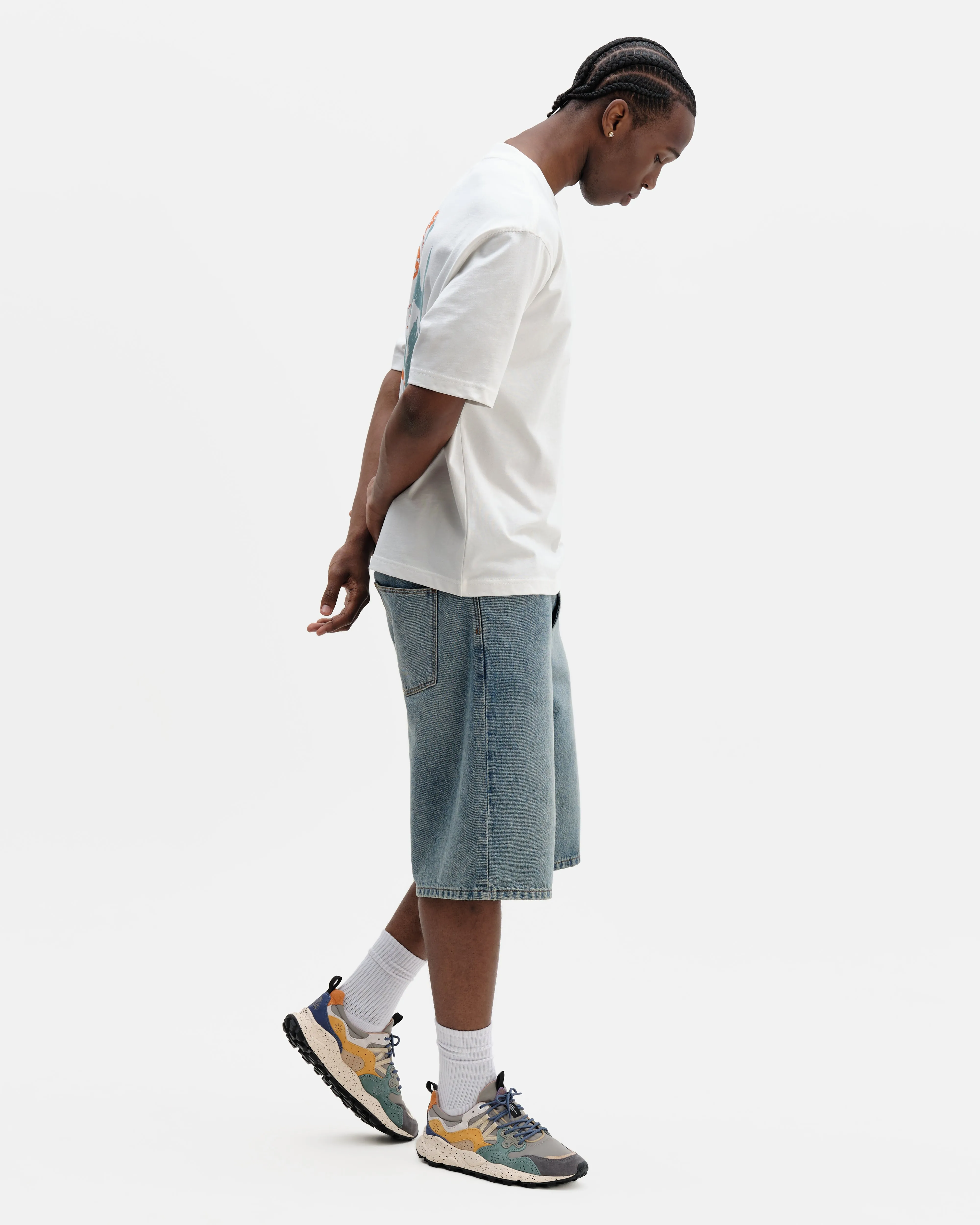 Dean - Off White Layered Flower Graphic T-Shirt sold by Wax London product image thumbnail 5