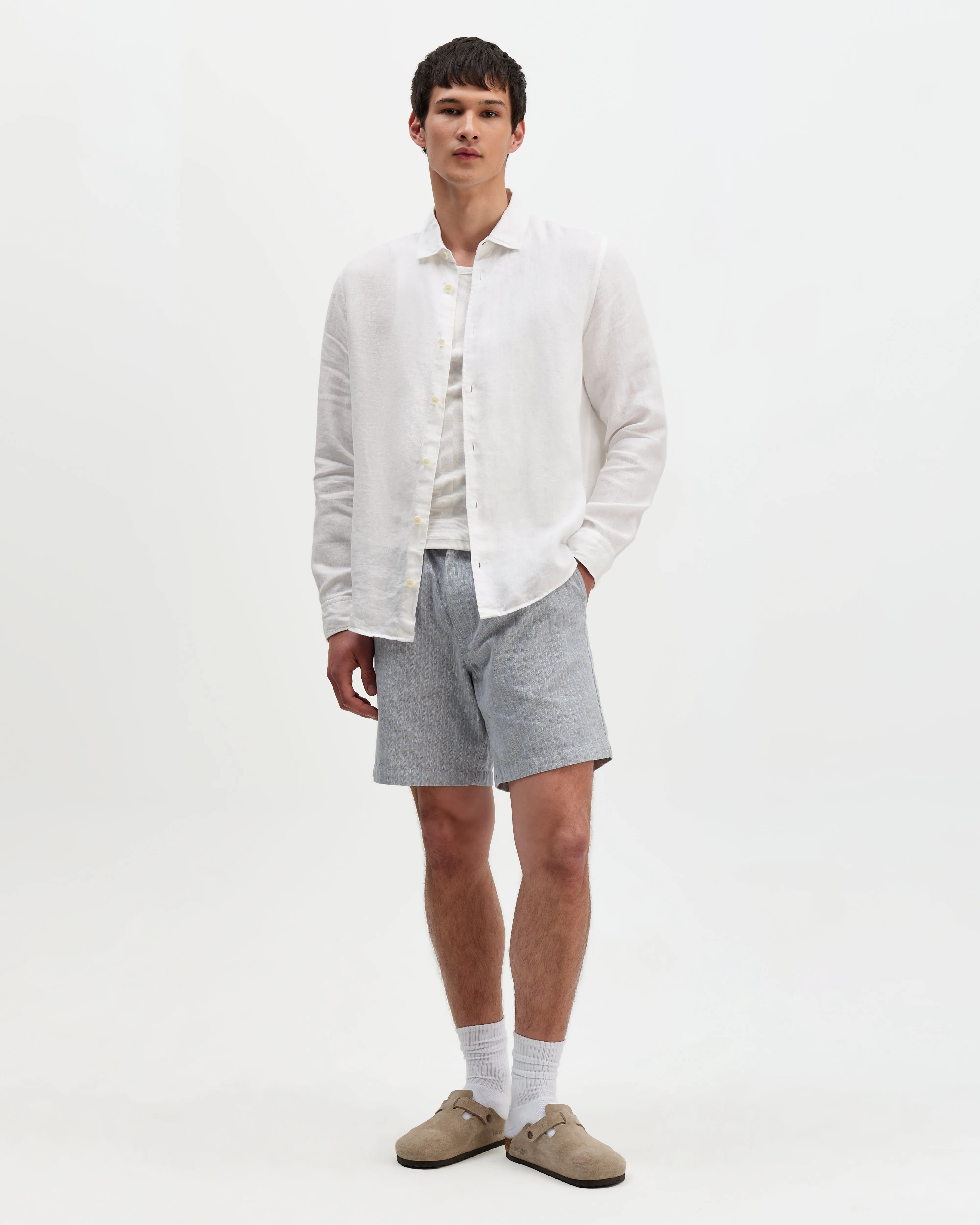 Dartford - White Washed Linen Shirt sold by Wax London product image thumbnail 4