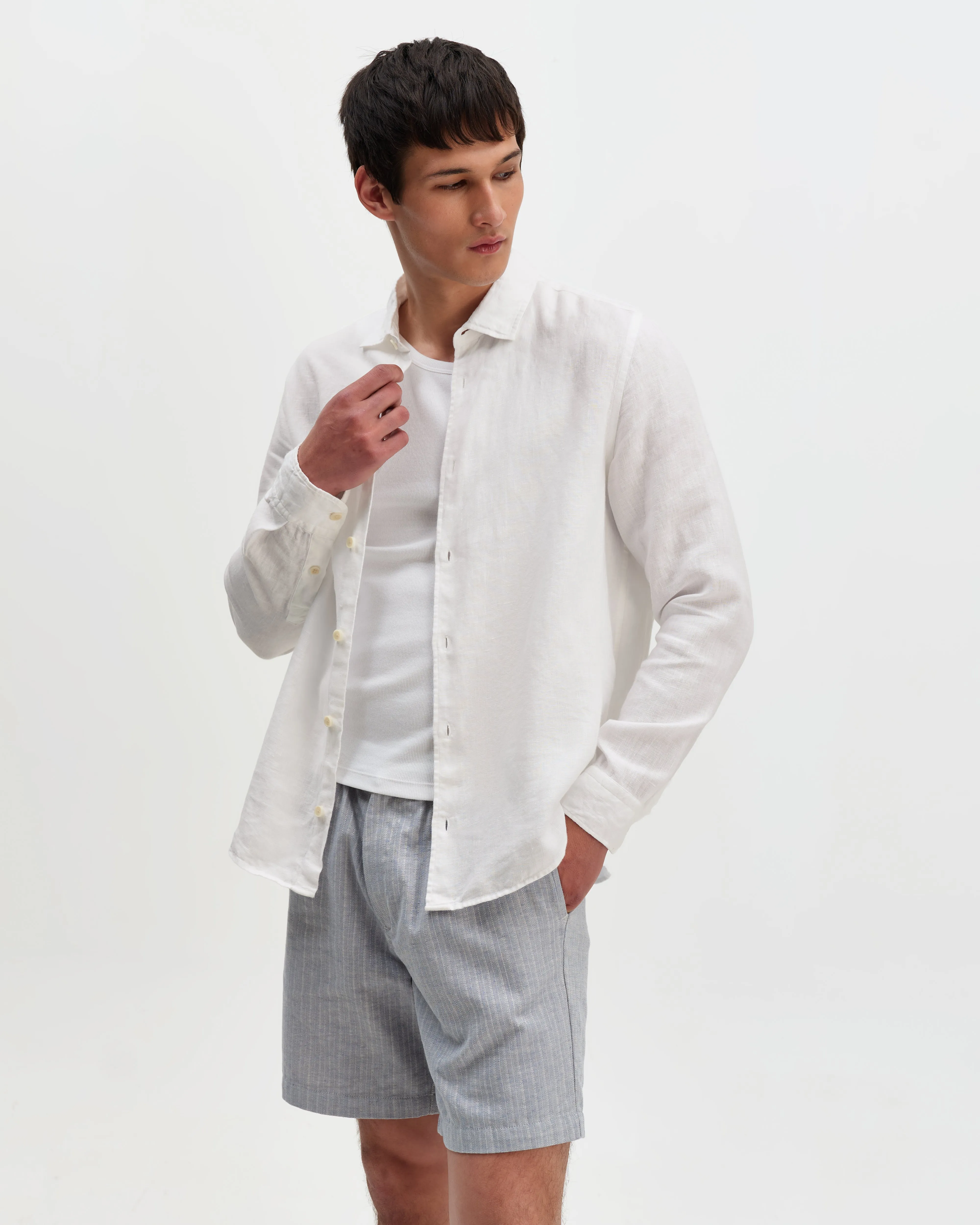 Dartford - White Washed Linen Shirt sold by Wax London product image thumbnail 2