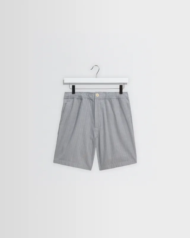 Kurt - Light Blue Herringbone Cotton Shorts made by Wax London