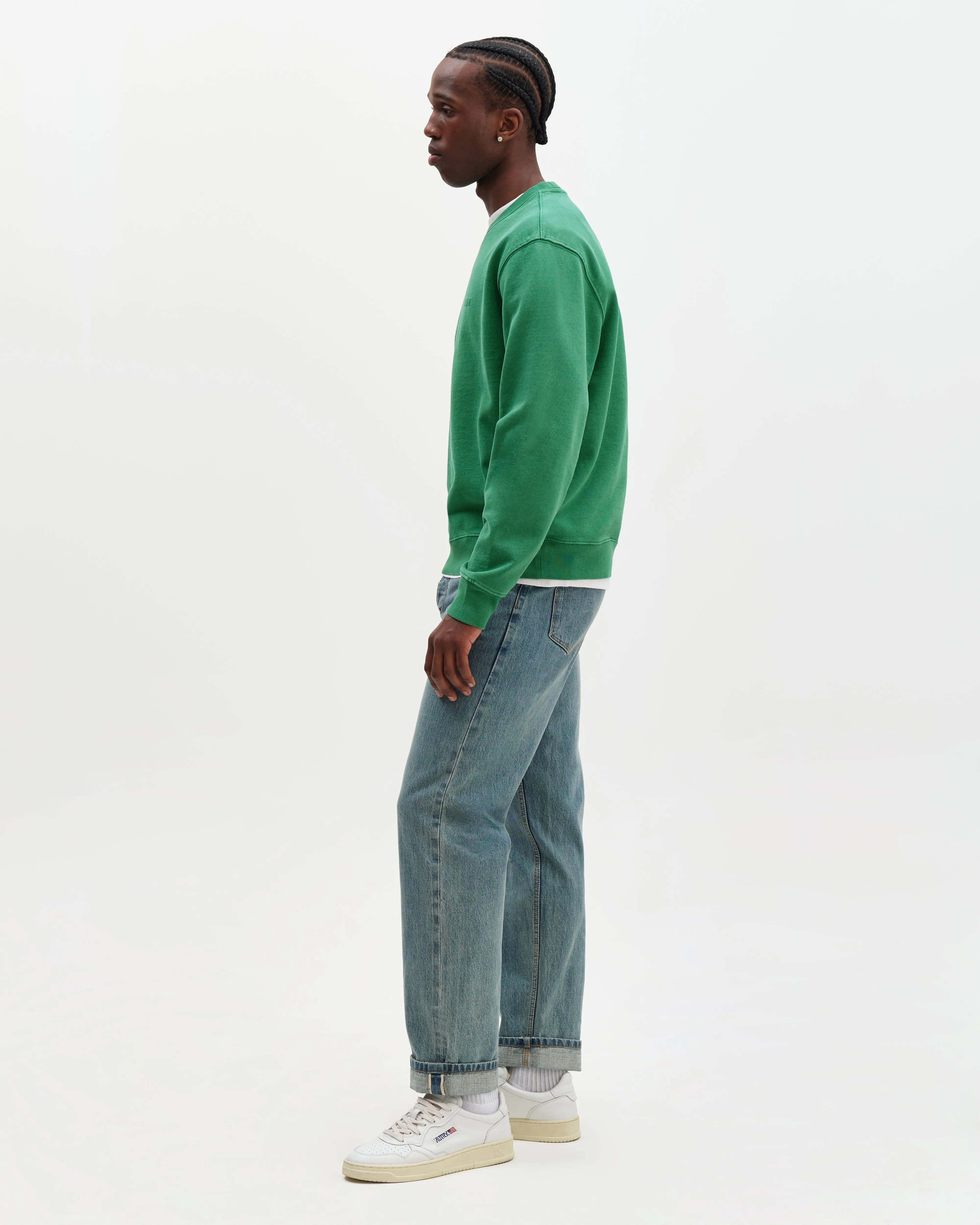 Sidney - Washed Green Loopback Cotton Sweatshirt sold by Wax London product image thumbnail 5