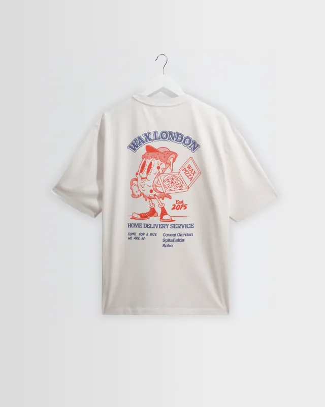 Milton - White Pizza Delivery Graphic T-Shirt made by Wax London