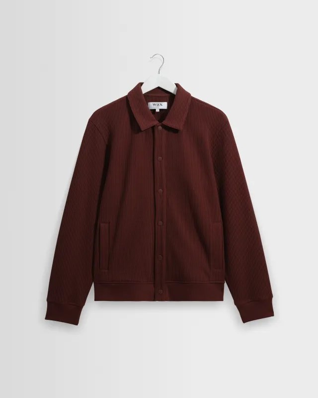 Hays - Dark Burgundy Structured Waffle Overshirt made by Wax London