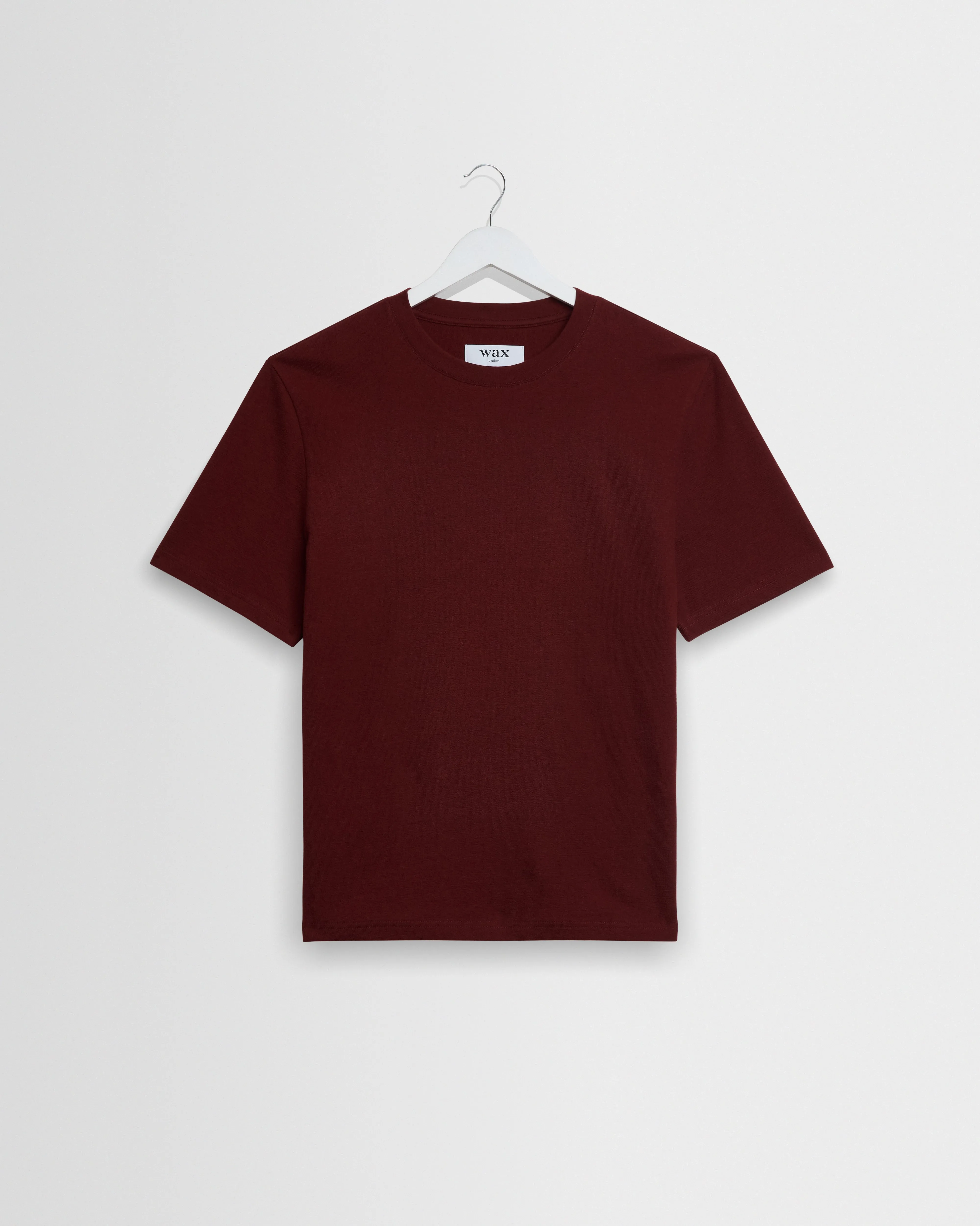Dean - Maroon Textured Organic Cotton T-Shirt sold by Wax London