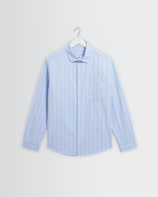 Dartford - Blue Stripe Cotton Shirt made by Wax London