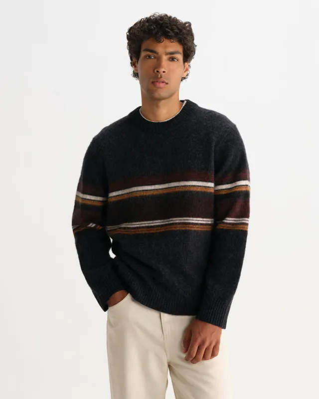 WILDE CREW BRUSH BOLD STRIPE CHARCOAL / BROWN made by Wax London