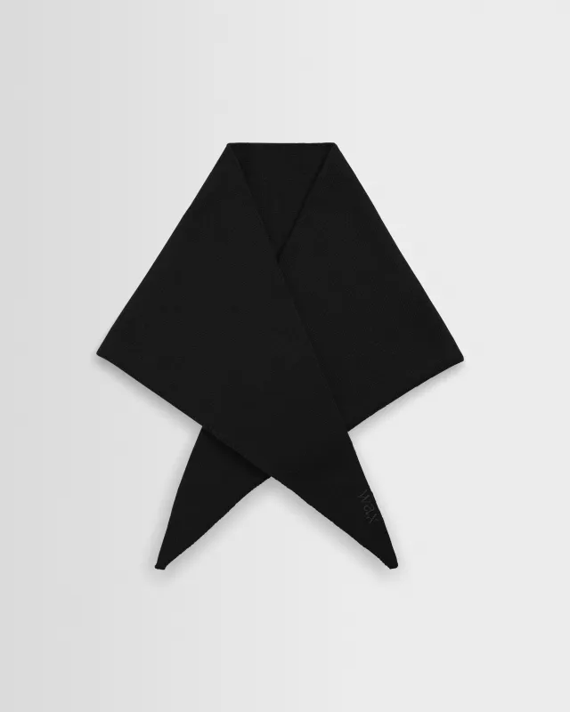 Arnold - Black Knitted Rib Scarf made by Wax London