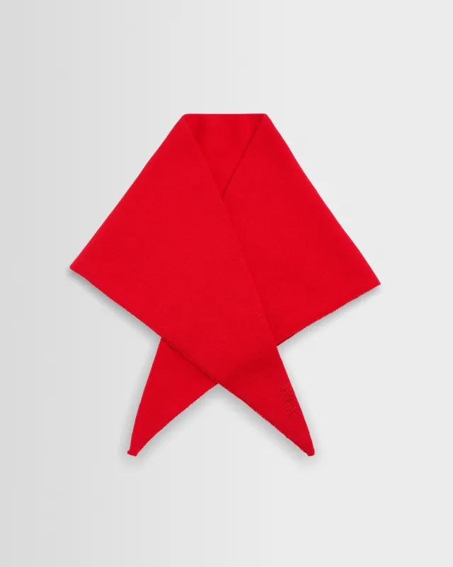 Arnold - Red Knitted Rib Scarf made by Wax London