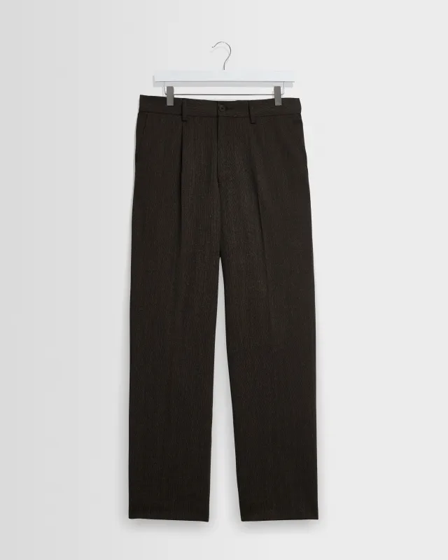 Aubyn - Brown Two Tone Wool Blend Trouser made by Wax London